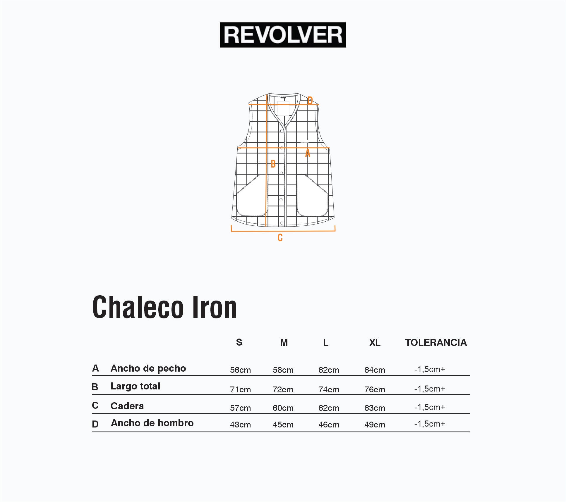 Guía de Talles - Chaleco Iron Marrón