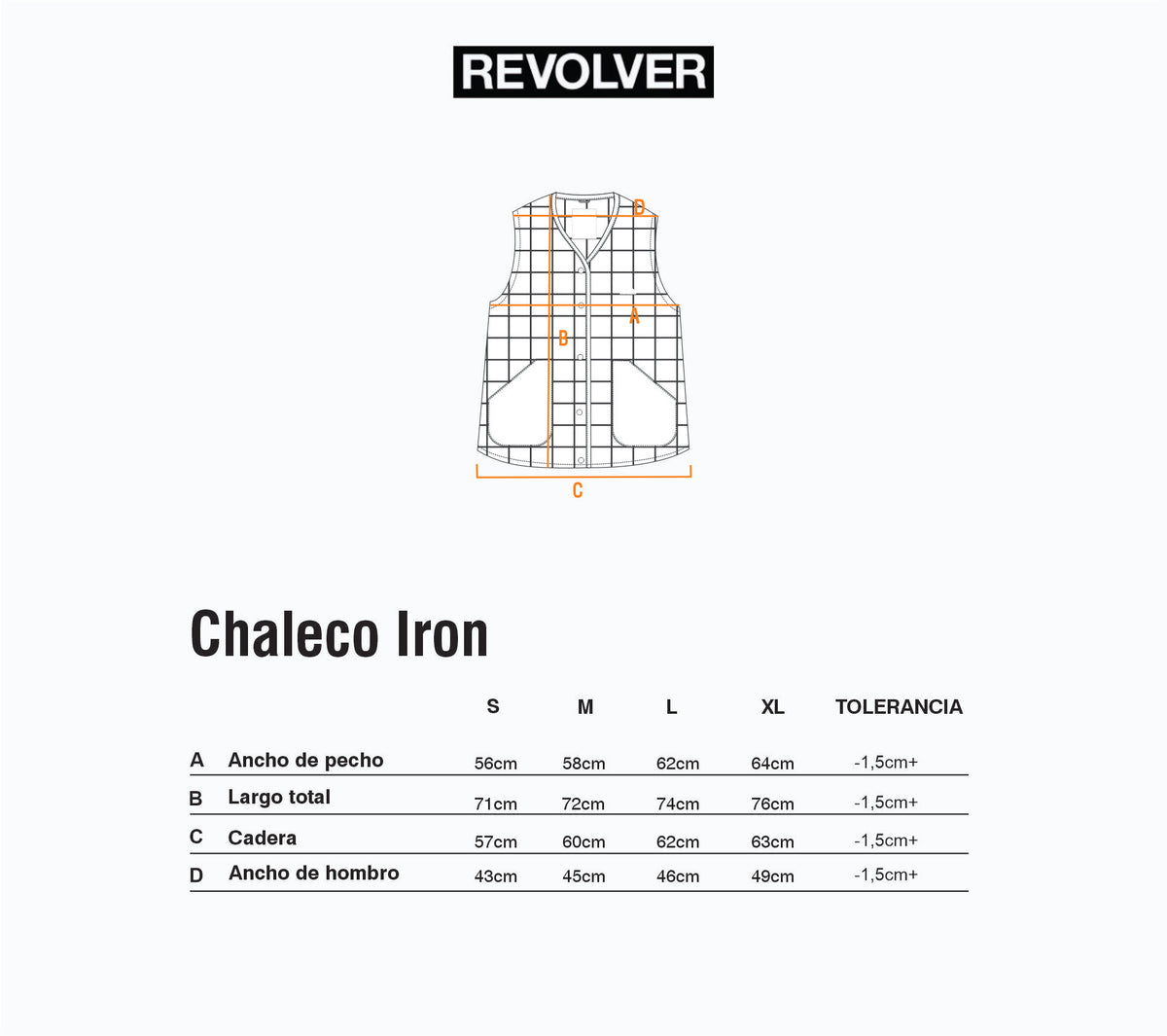 Guía de Talles - Chaleco Iron Negro