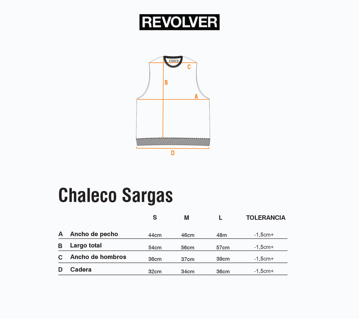 Guía de Talles - Chaleco Sargas Verde