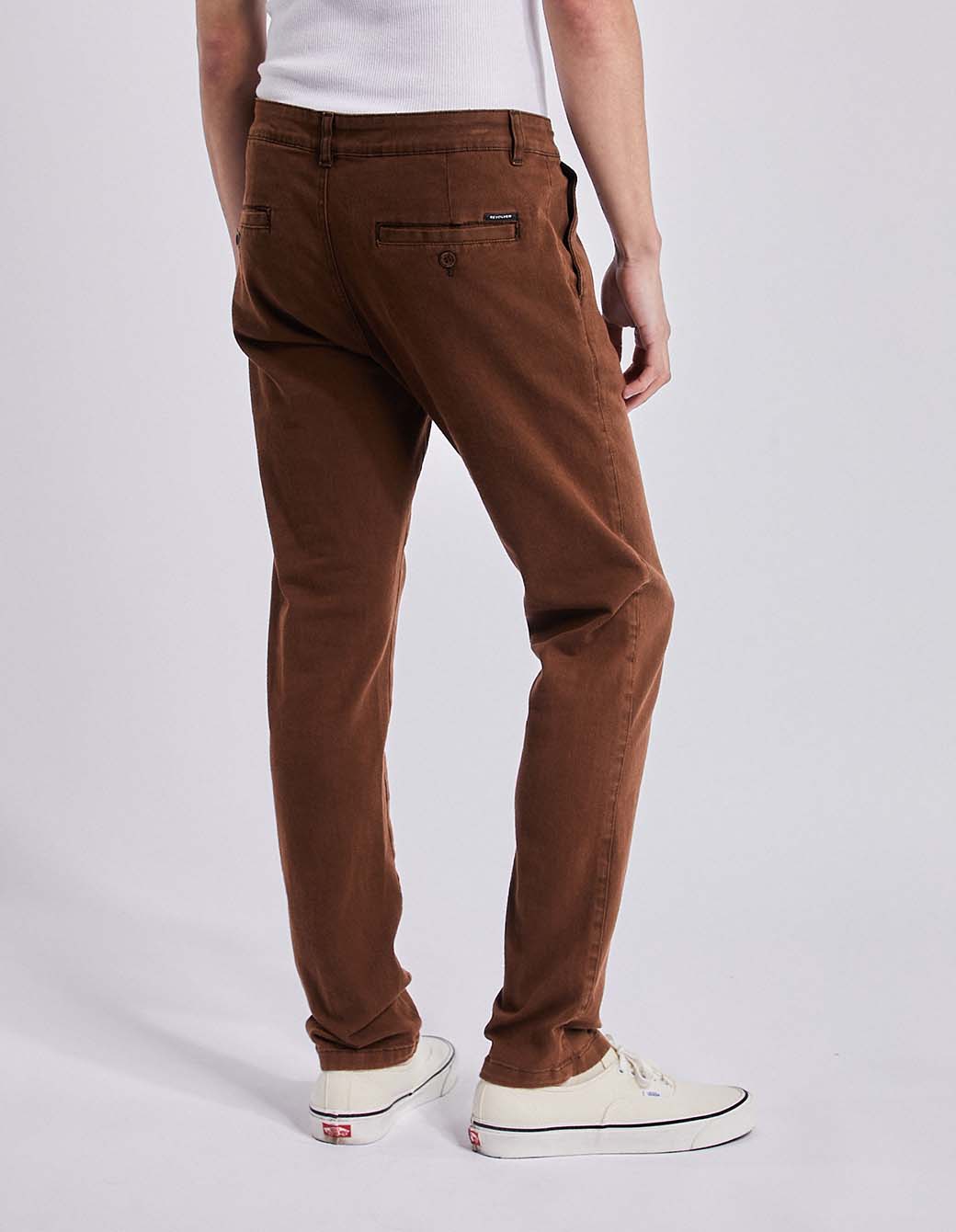 Pantalon Corte Chino Hombre Pantalón Chino Clásico Marrón – Ropa