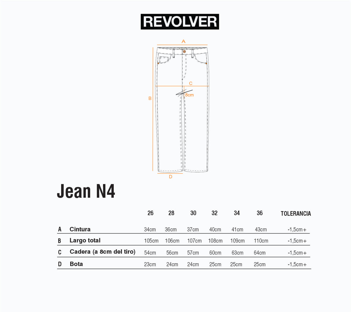 Guía de Talles - Jean N4 Negro