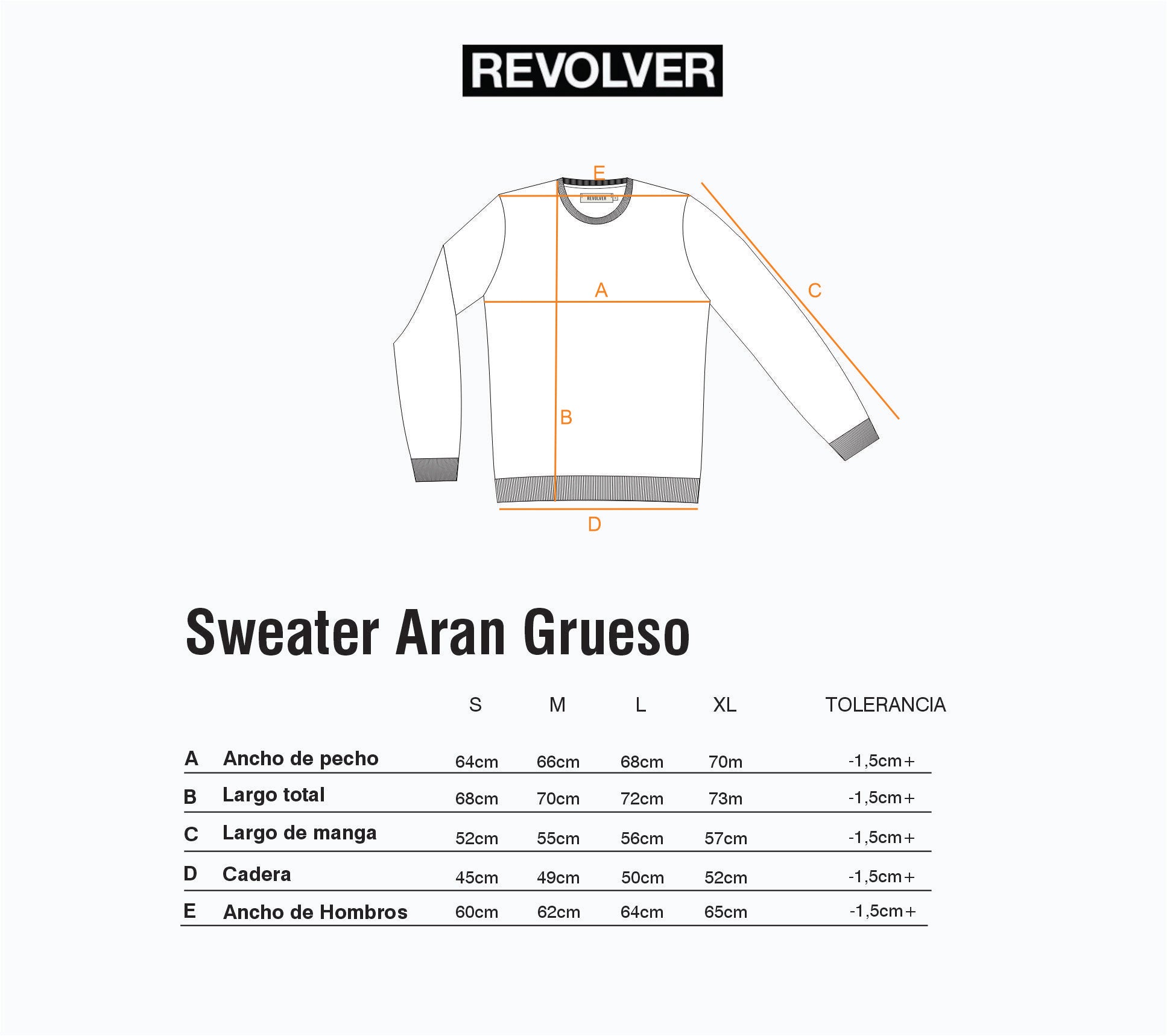 Guía de Talles - Sweater Aran Grueso Marrón