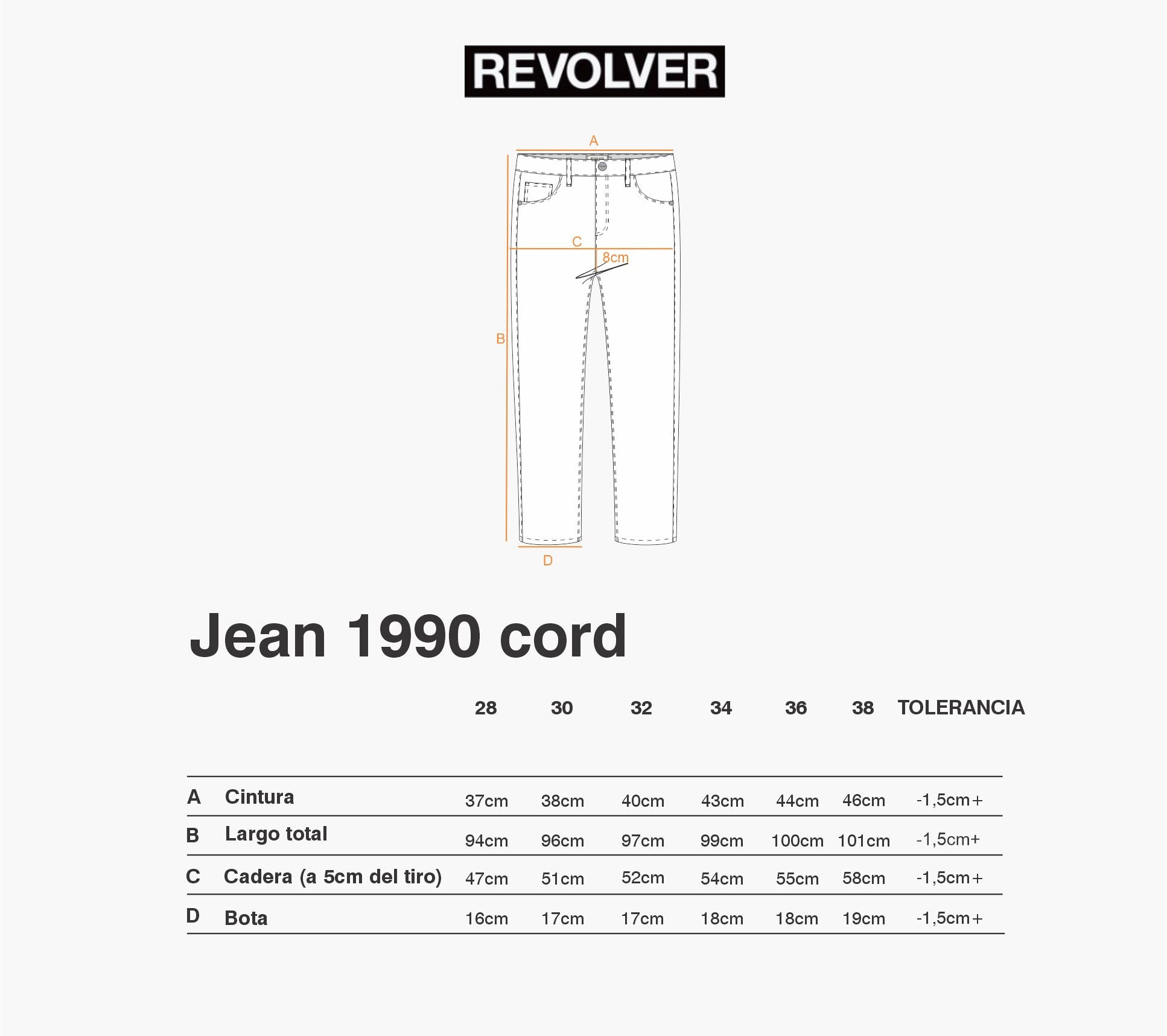 Guía de Talles - Jean 1990 Cord Camel