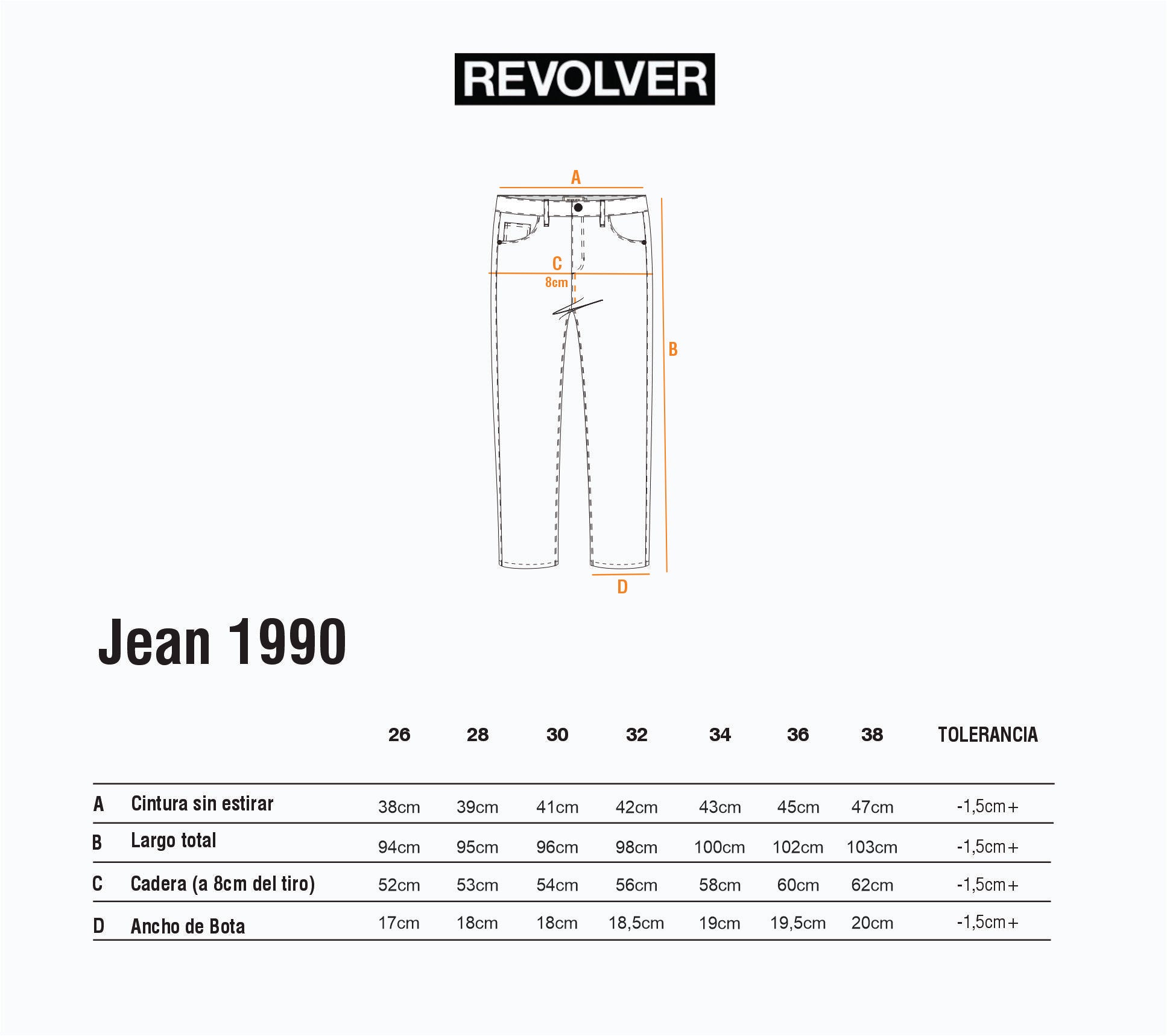 Guía de Talles - Jean 1990 Denim Azul
