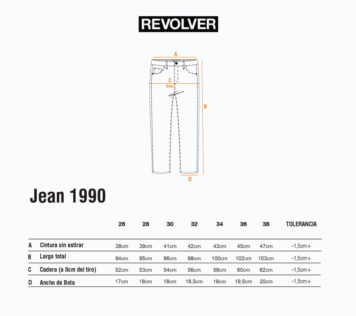 Guía de Talles - Jean 1990 Negro