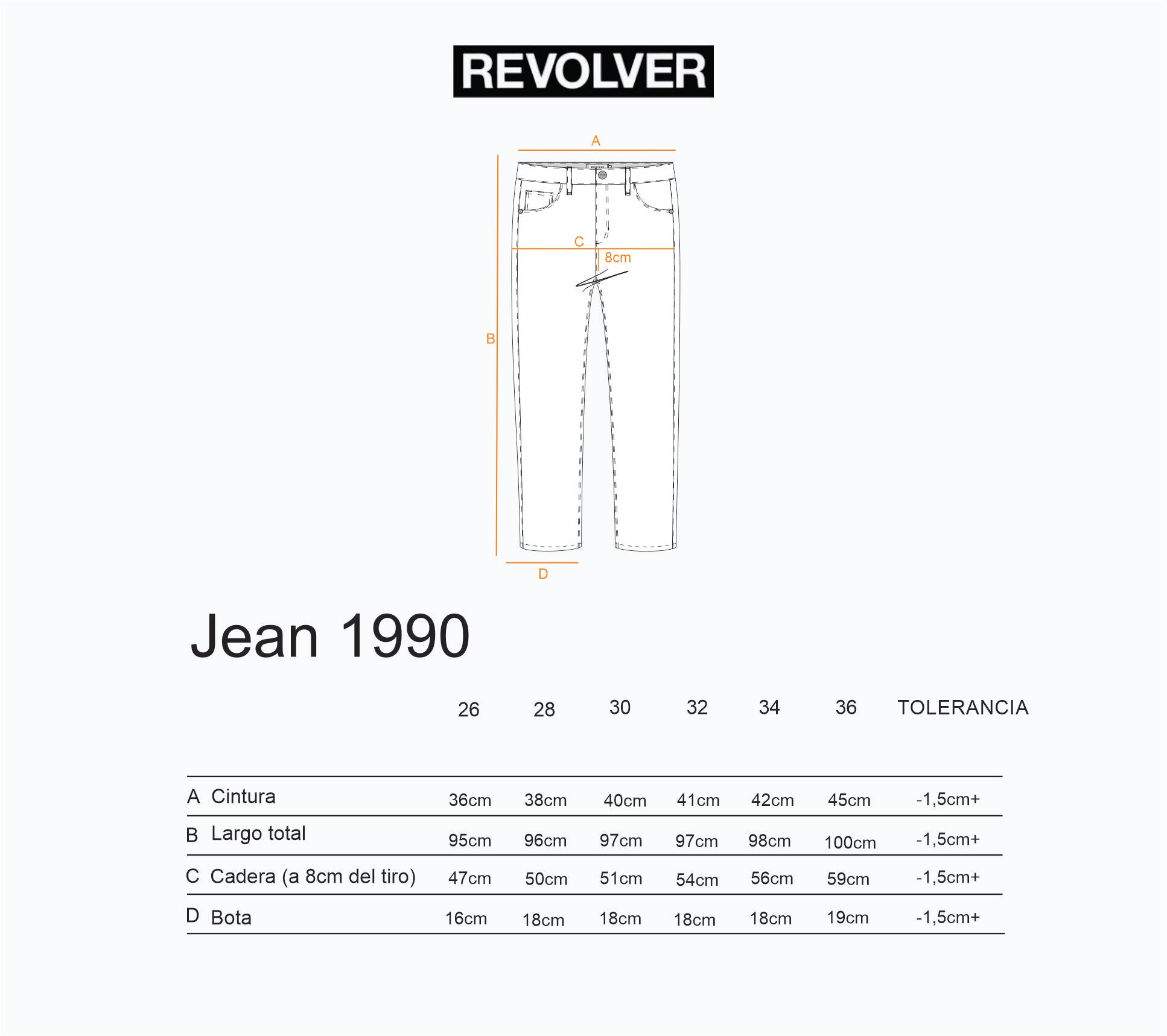 Guía de Talles - Jean 1990 Negro