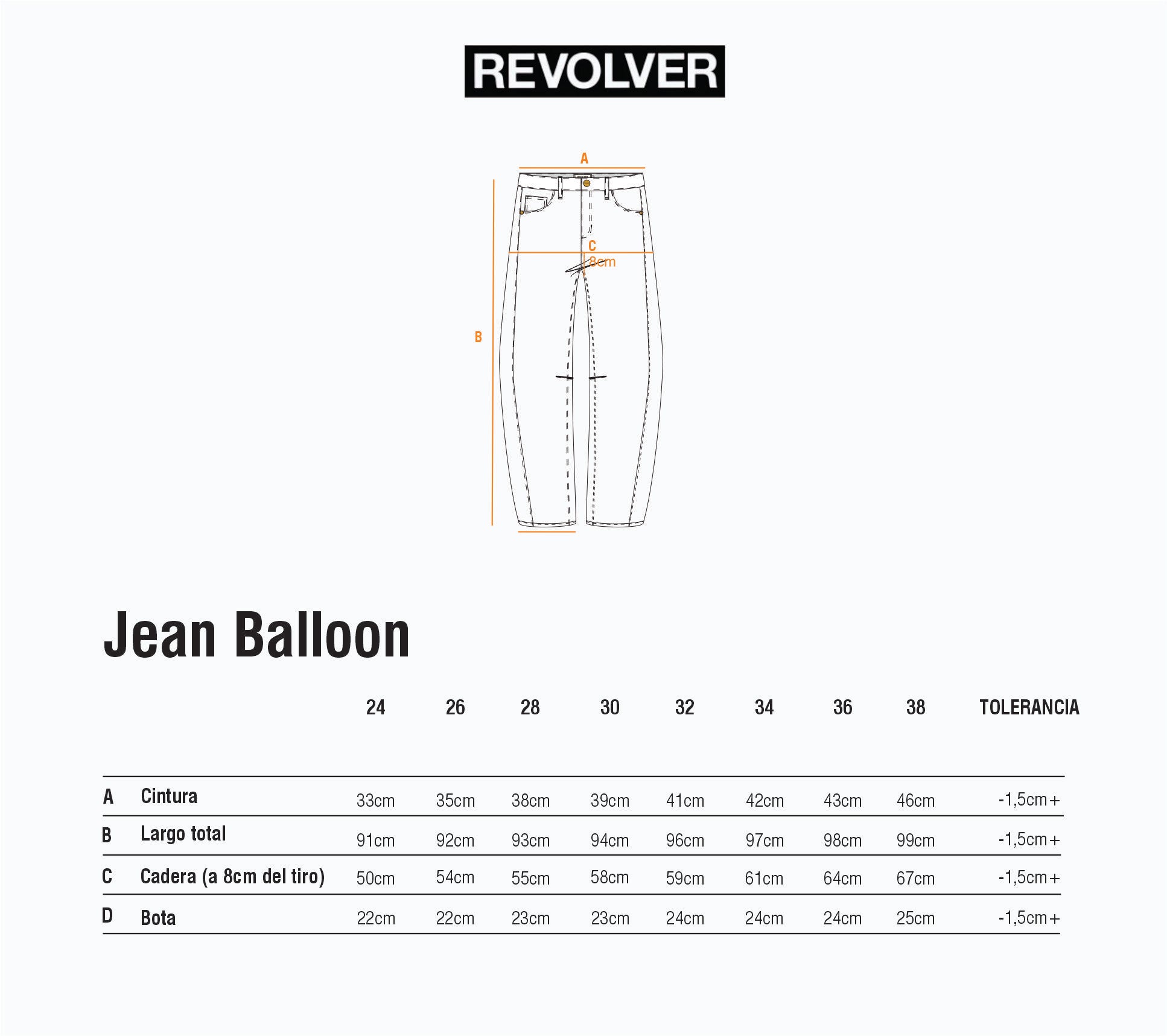 Guía de Talles - Jean Balloon Azul