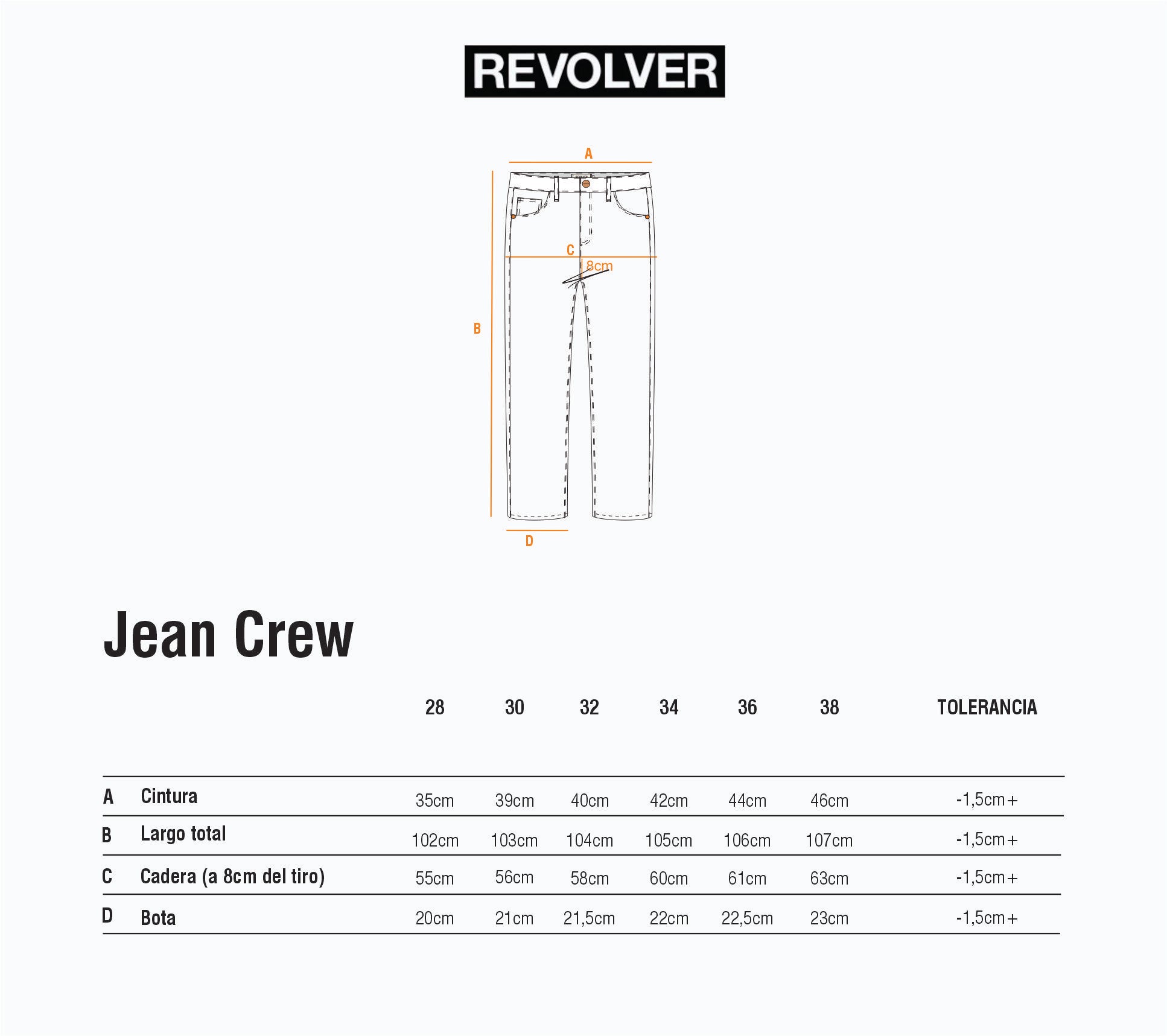 Guía de Talles - Jean Crew Negro