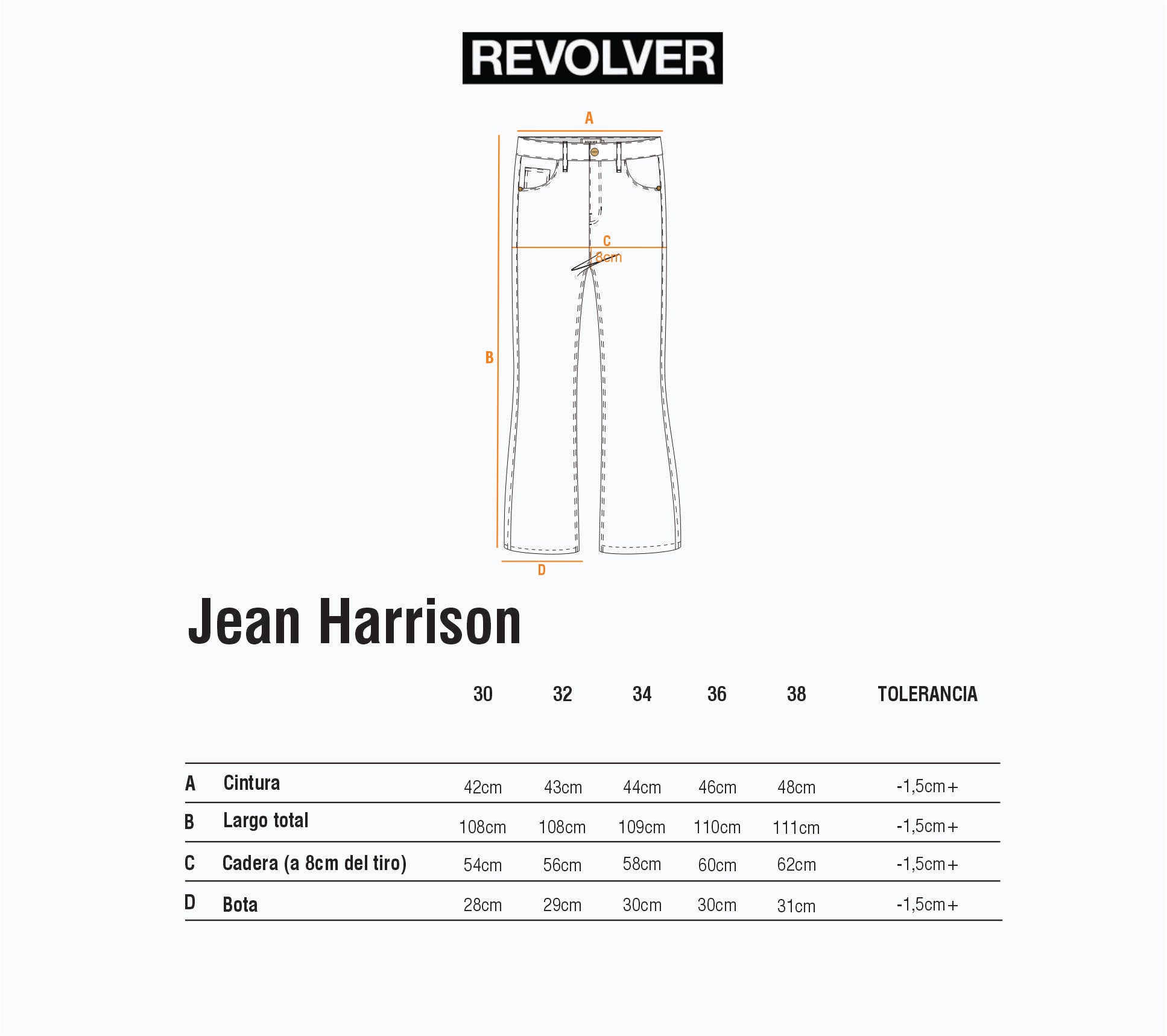 Guía de Talles - Jean Harrison Azul