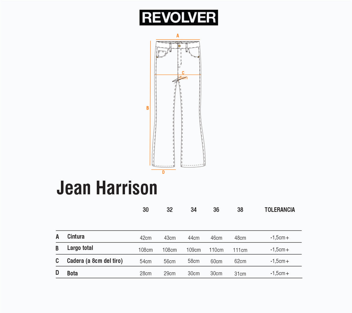 Guía de Talles - Jean Harrison Azul