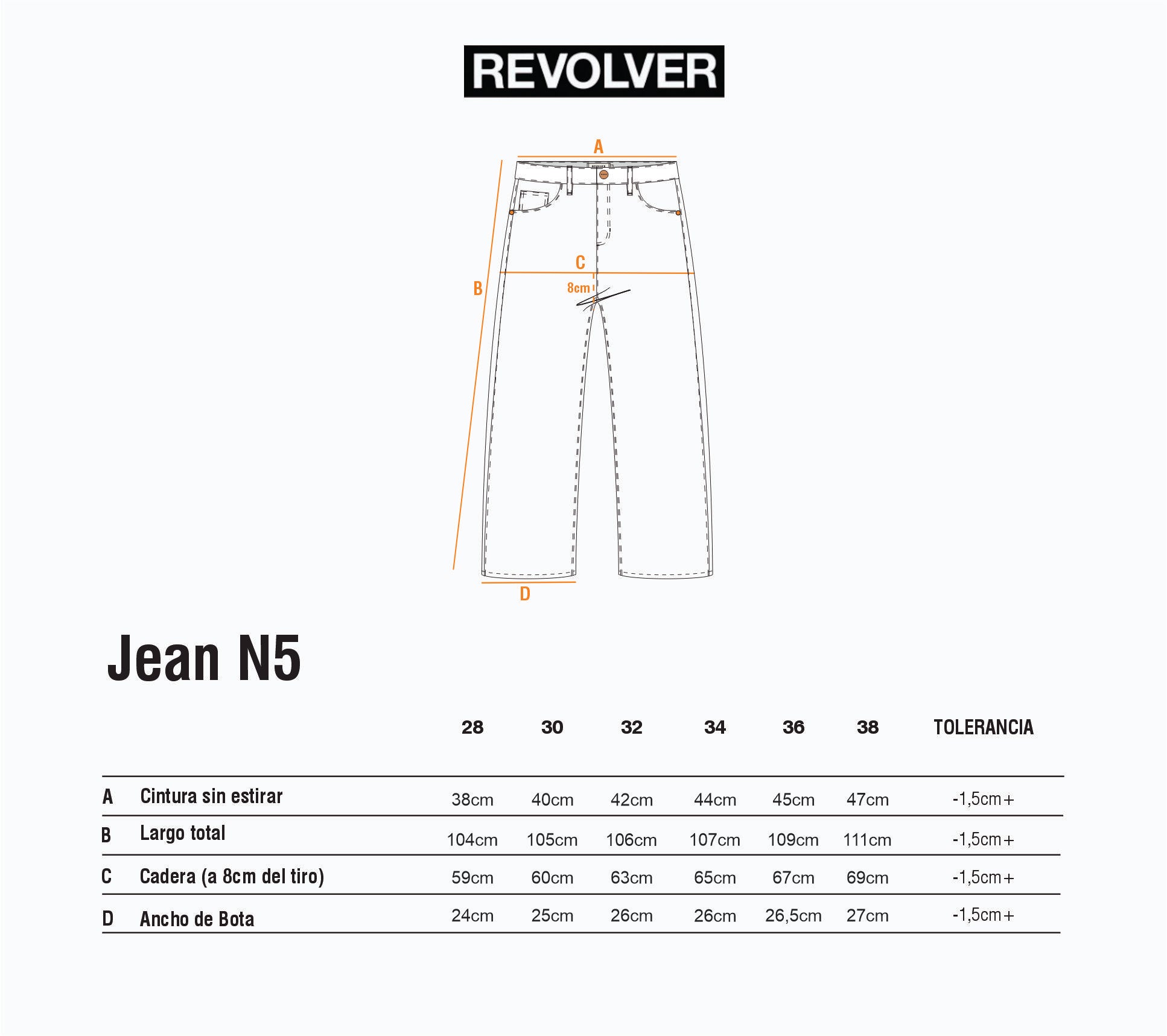 Guía de Talles - Jean N5 Negro