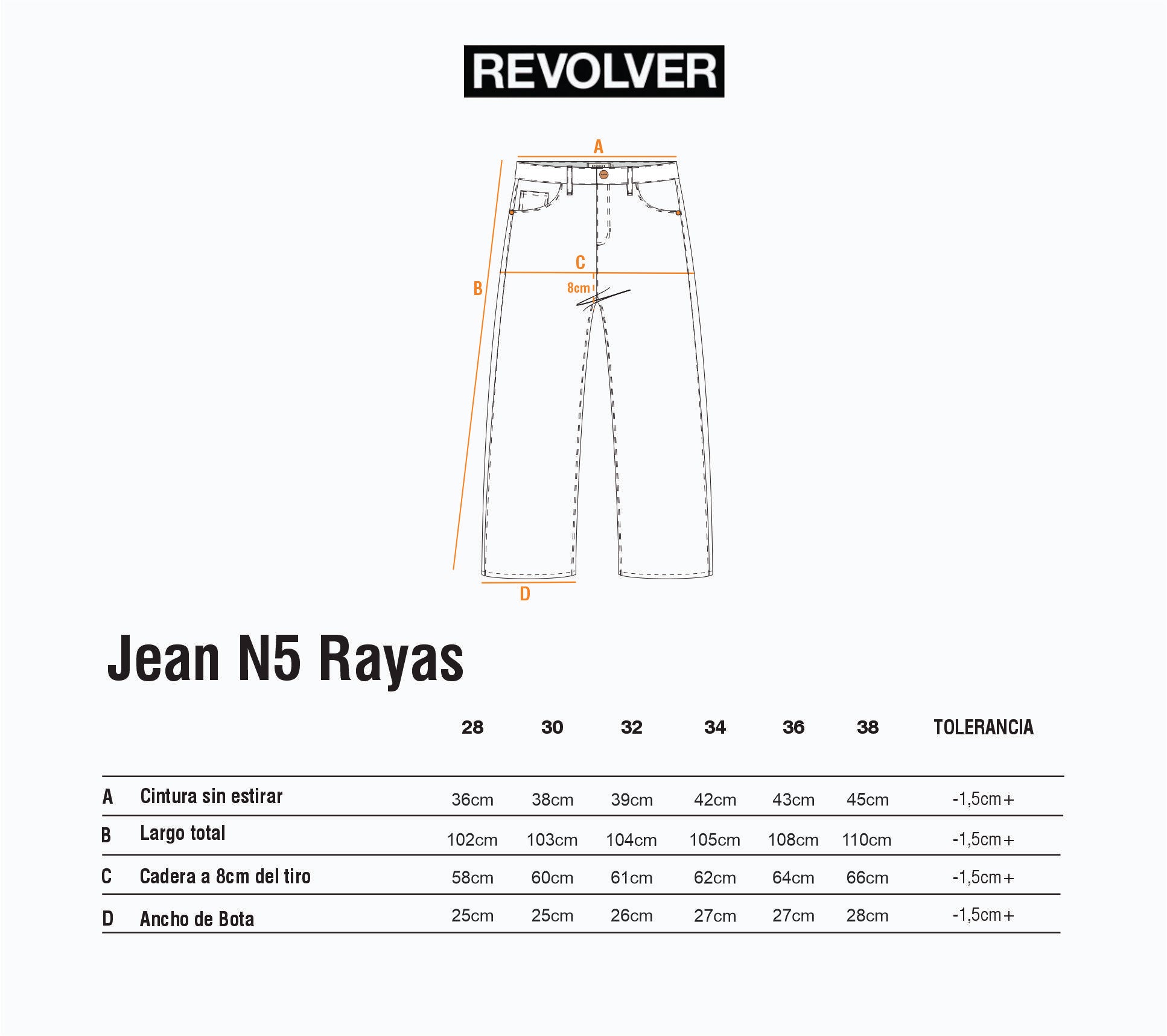 Guía de Talles - Jean N5 Rayas