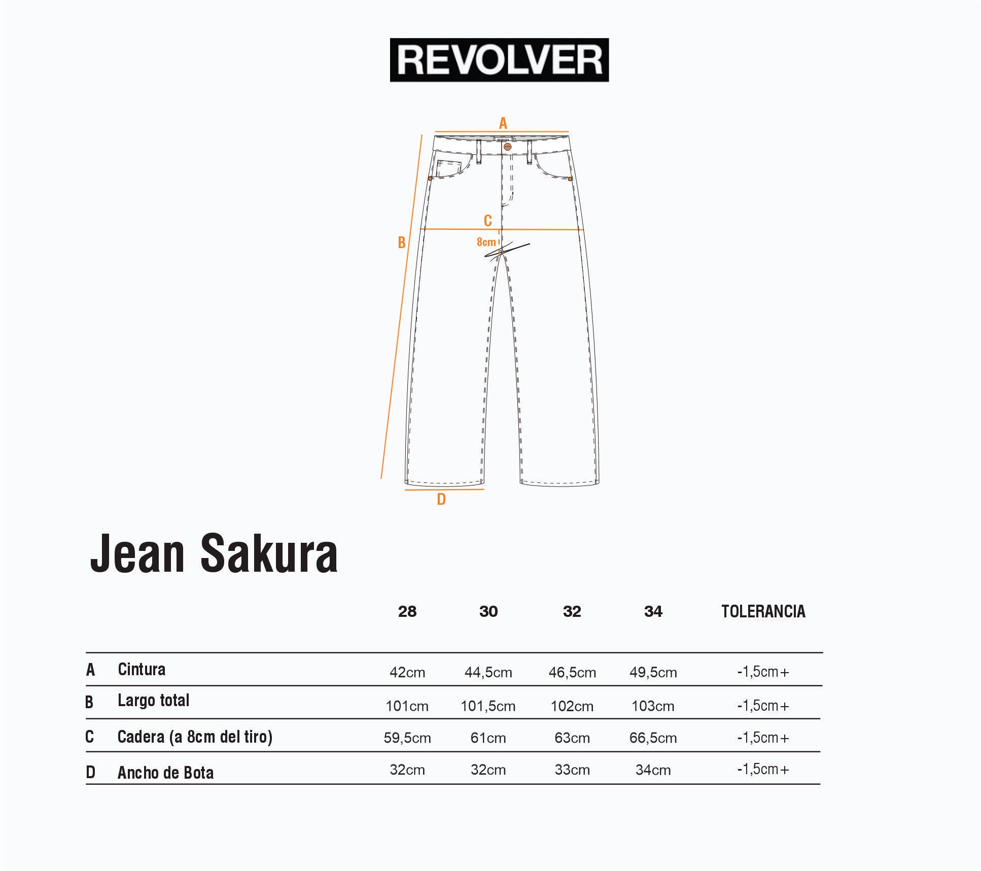 Guía de Talles - Jean Sakura Azul