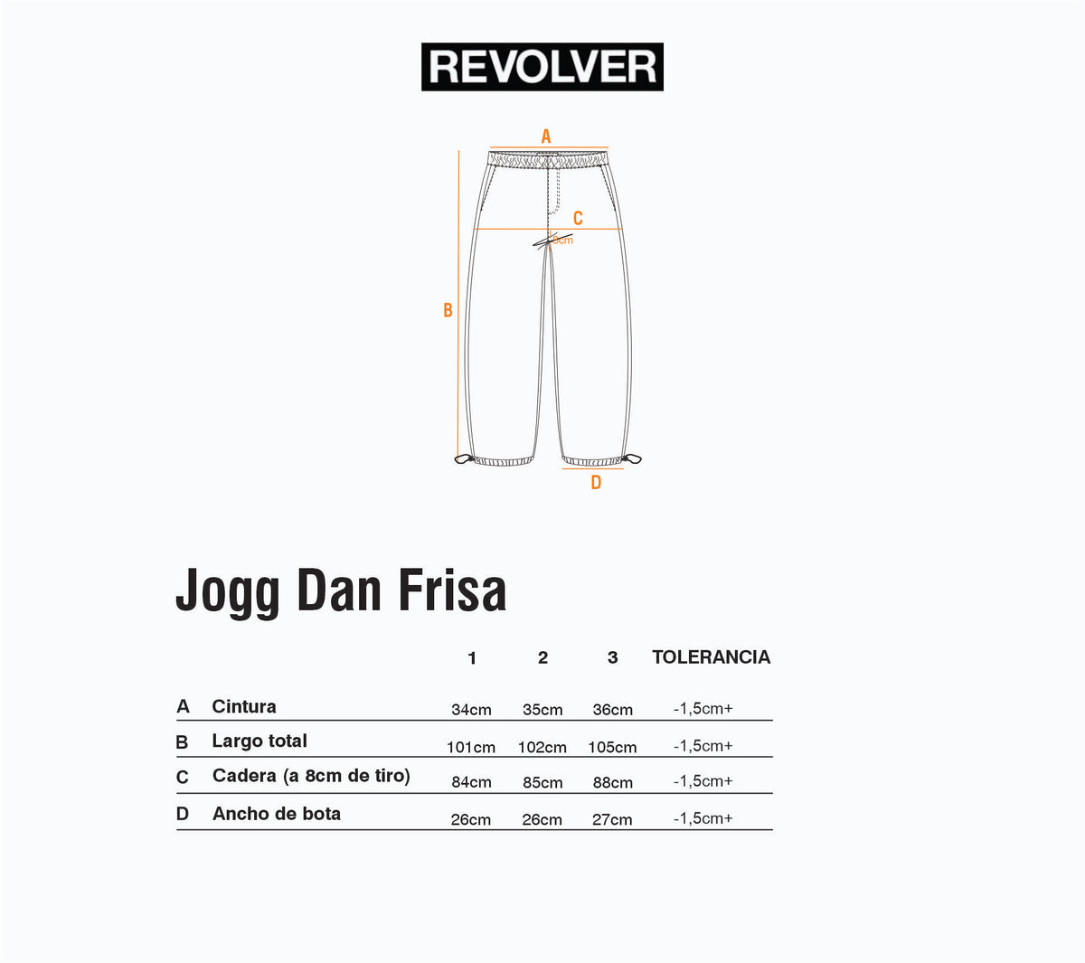Guía de Talles - Pantalón Jogg Dan Frisa Negro