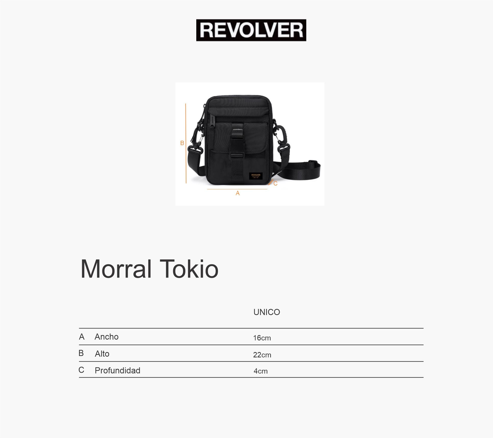 Guía de Talles - Morral Tokio Negro