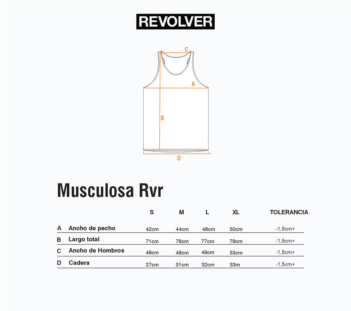 Guía de Talles - Musculosa RVR Verde