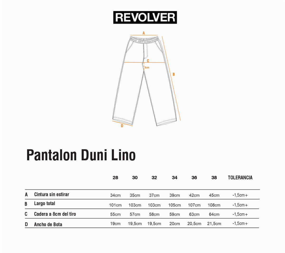 Guía de Talles - Pantalón Duni Lino Marrón