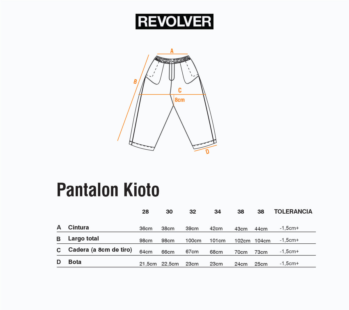 Guía de Talles - Pantalón Kioto Core Marrón