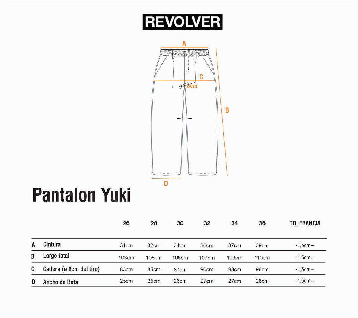 Guía de Talles - Pantalón Yuki Marino