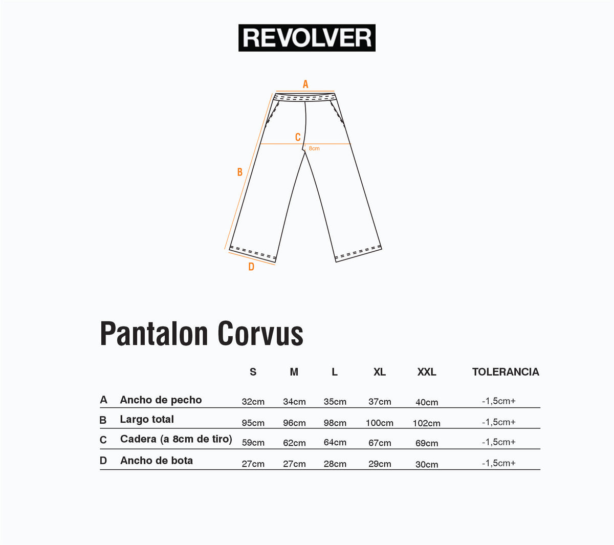 Guía de Talles - Pantalón Corvus Marrón