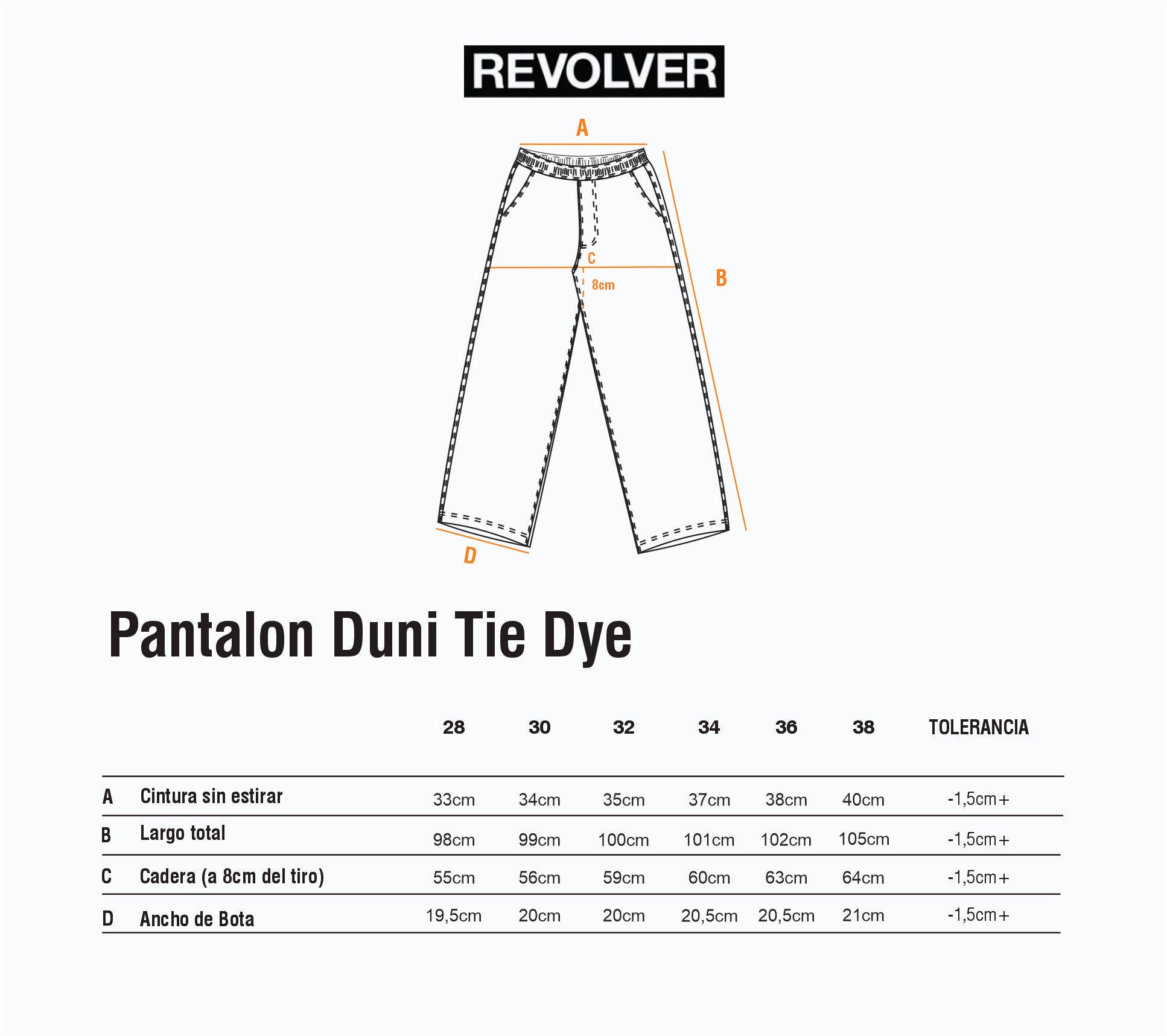 Guía de Talles - Pantalón Duni Tie Dye Negro