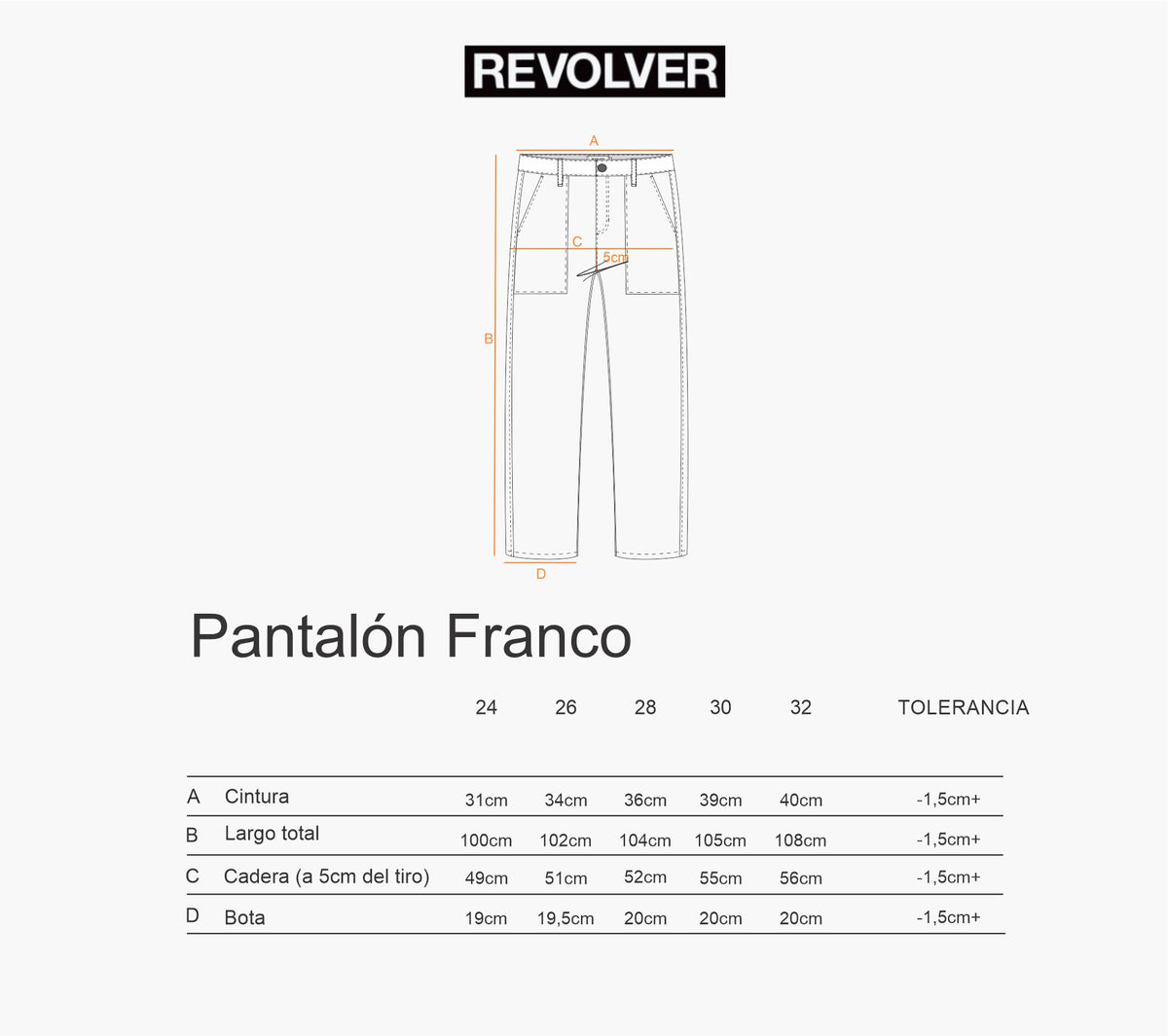 Guía de Talles - Pantalón Franco Negro