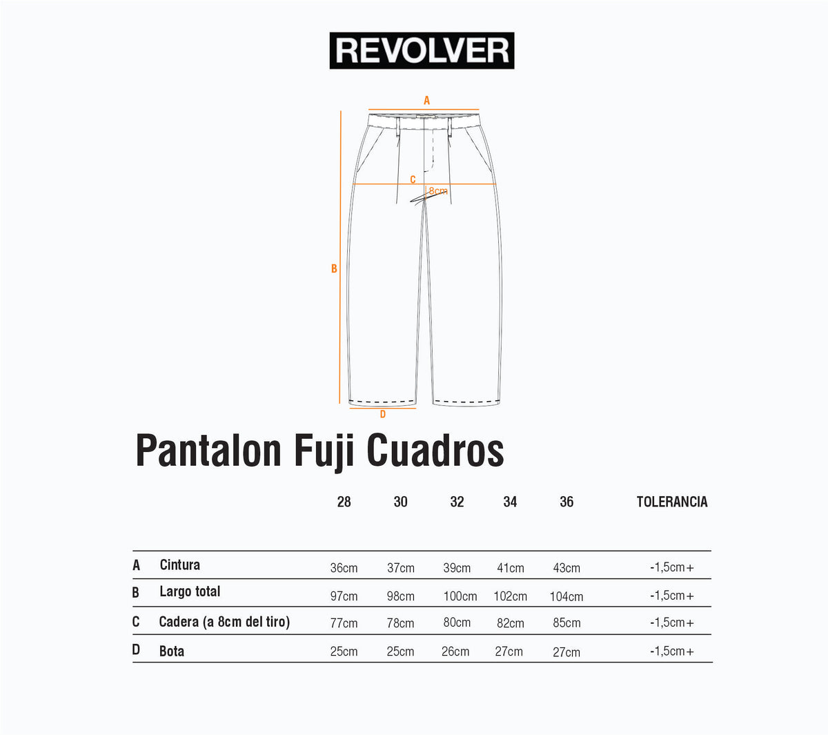 Guía de Talles - Pantalón Fuji Cuadros Beige
