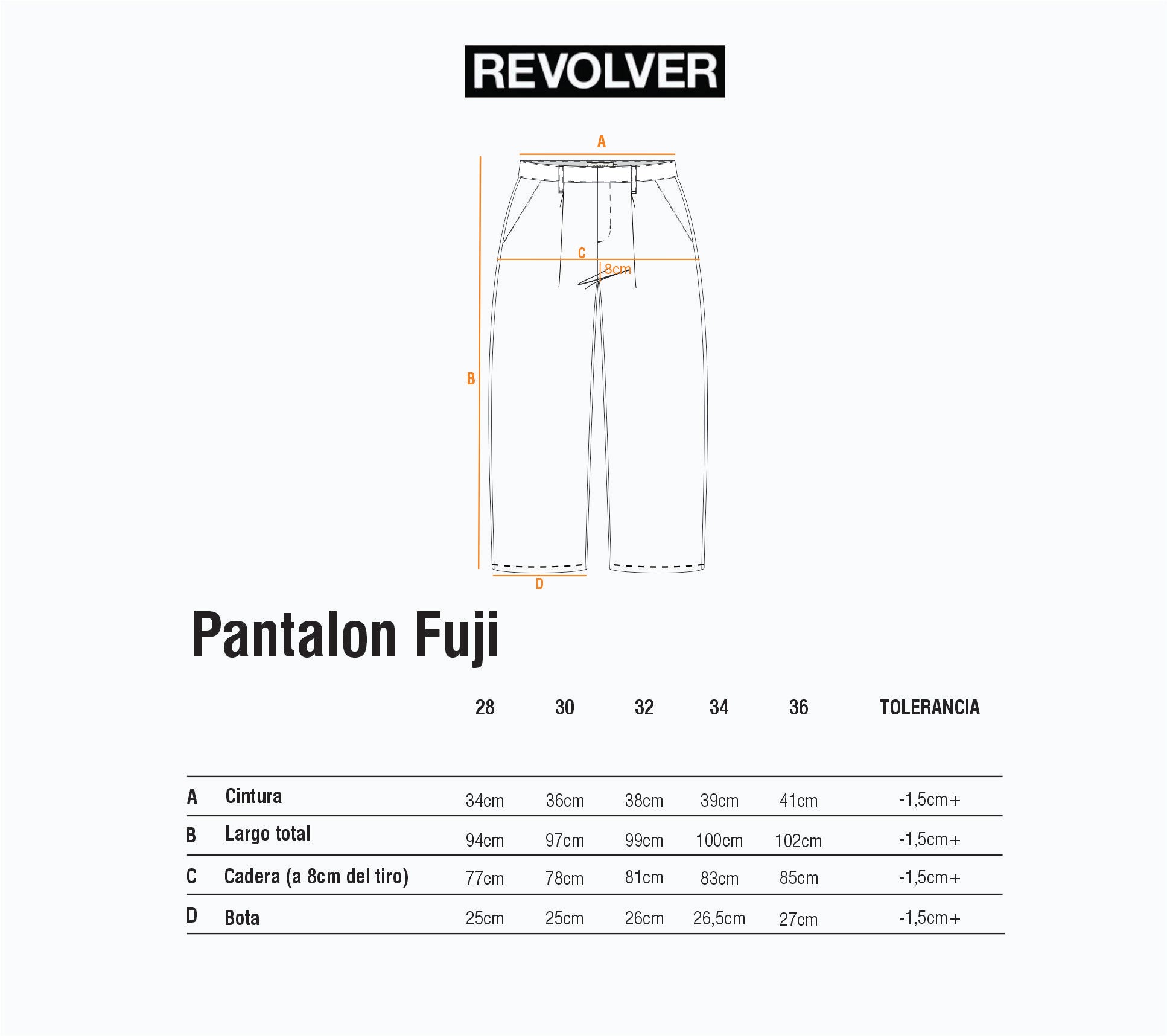 Guía de Talles - Pantalón Fuji Negro