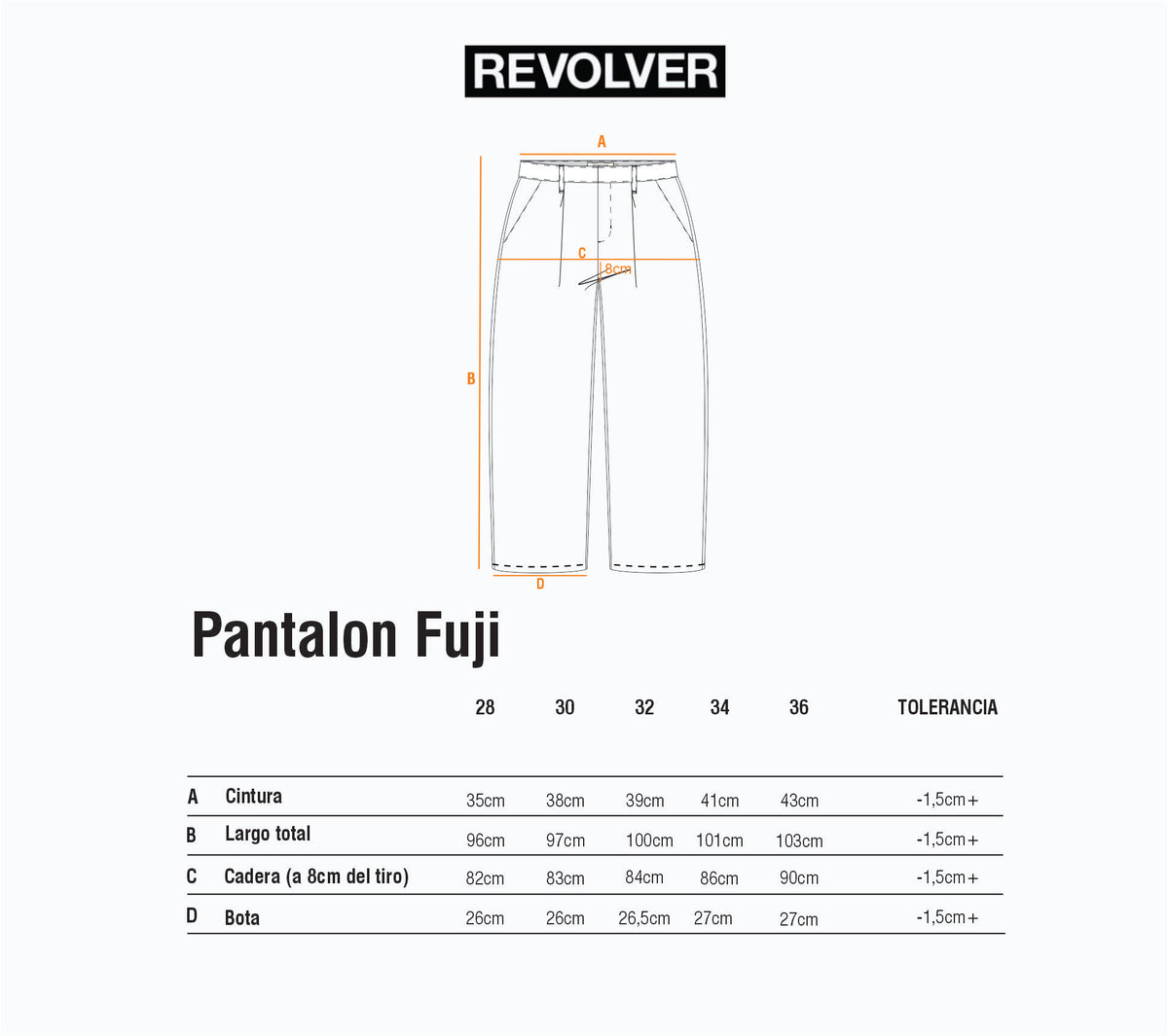 Guía de Talles - Pantalón Fuji Negro