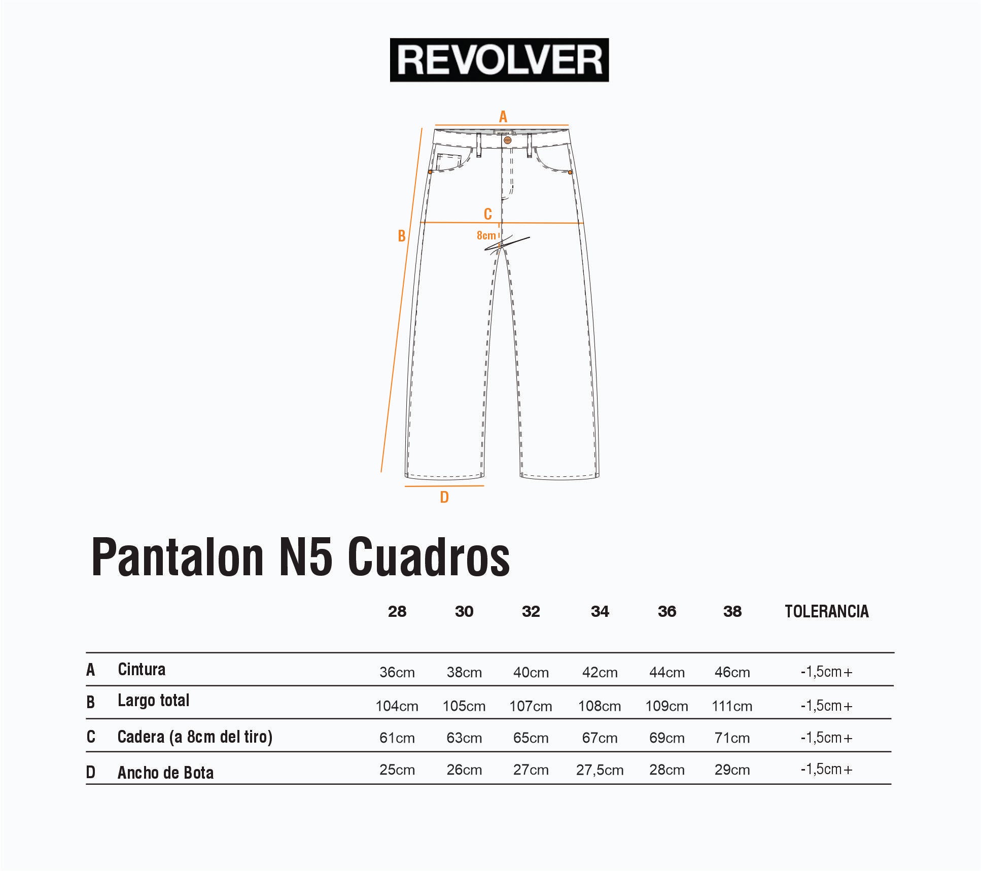 Guía de Talles - Pantalón N5 Cuadros