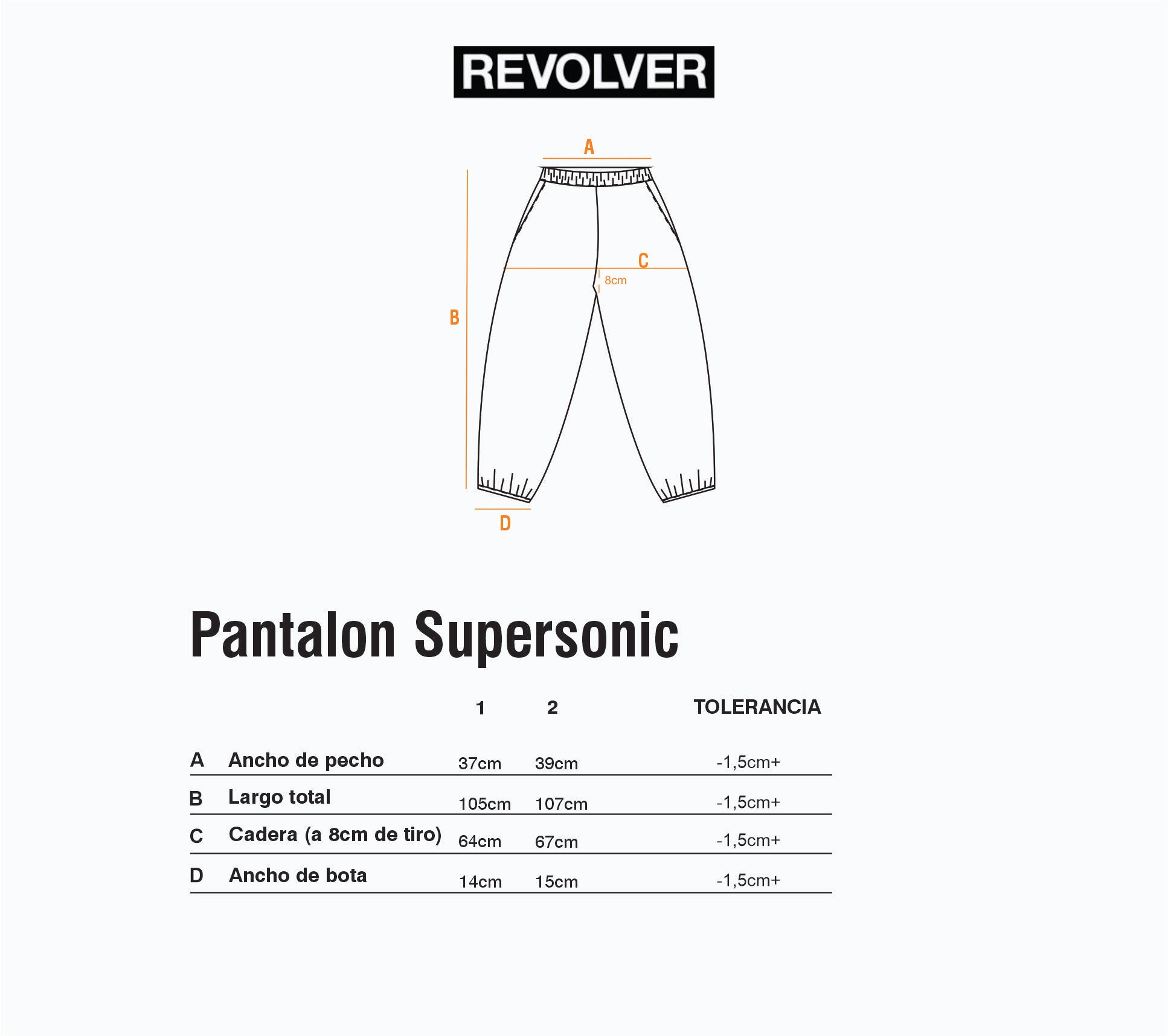Guía de Talles - Pantalón Supersonic Navy