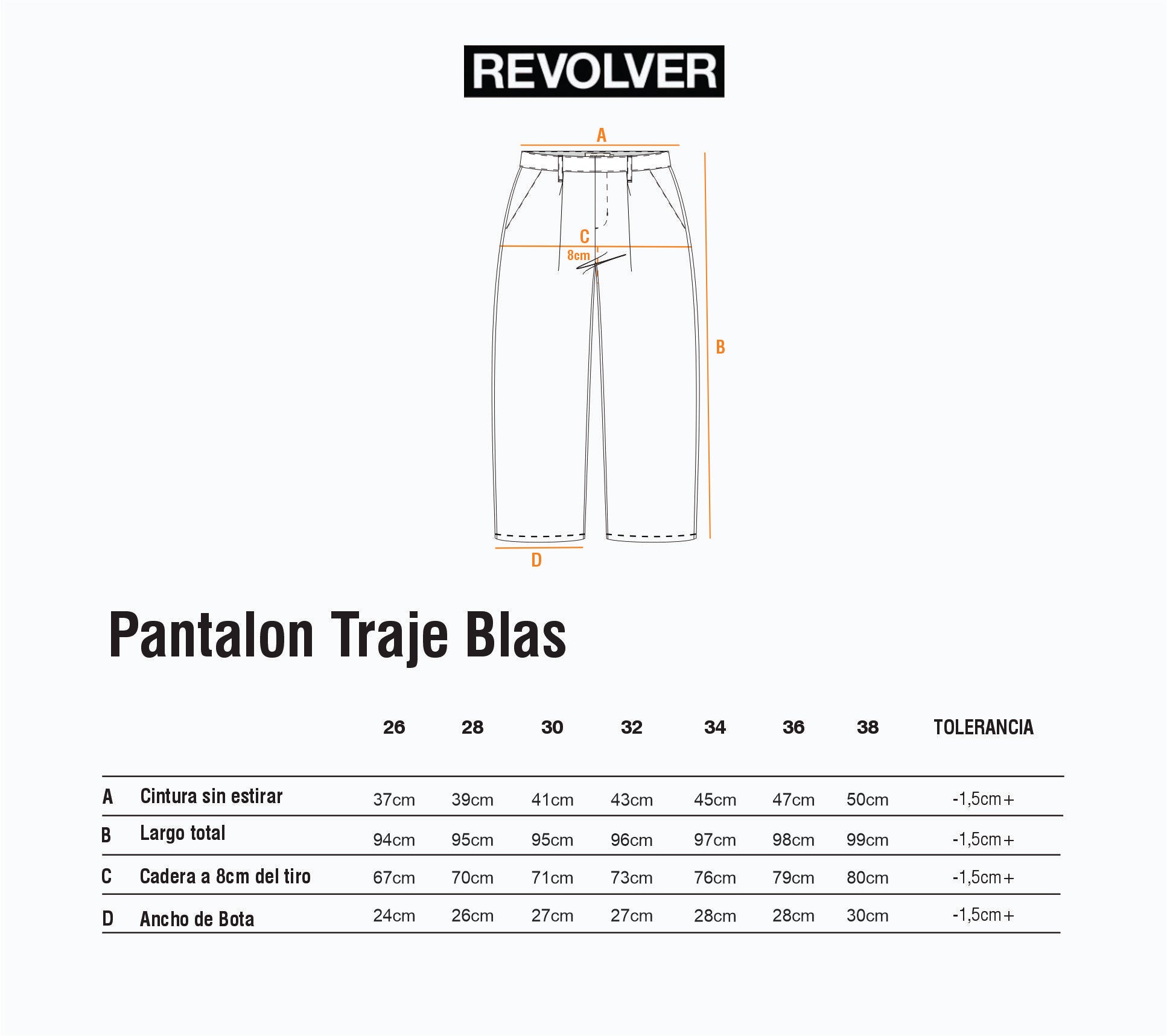 Guía de Talles - Pantalón Traje Blas Gris