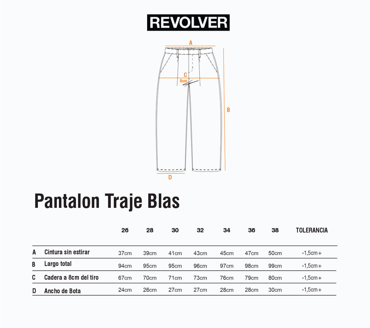 Guía de Talles - Pantalón Traje Blas Gris
