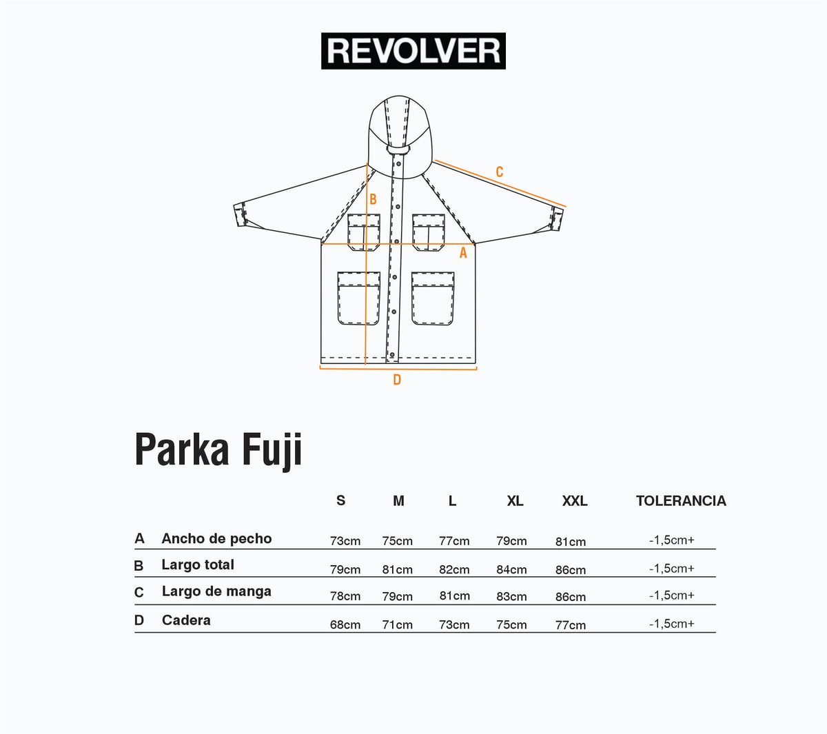 Guía de Talles - Parka Fuji Negro