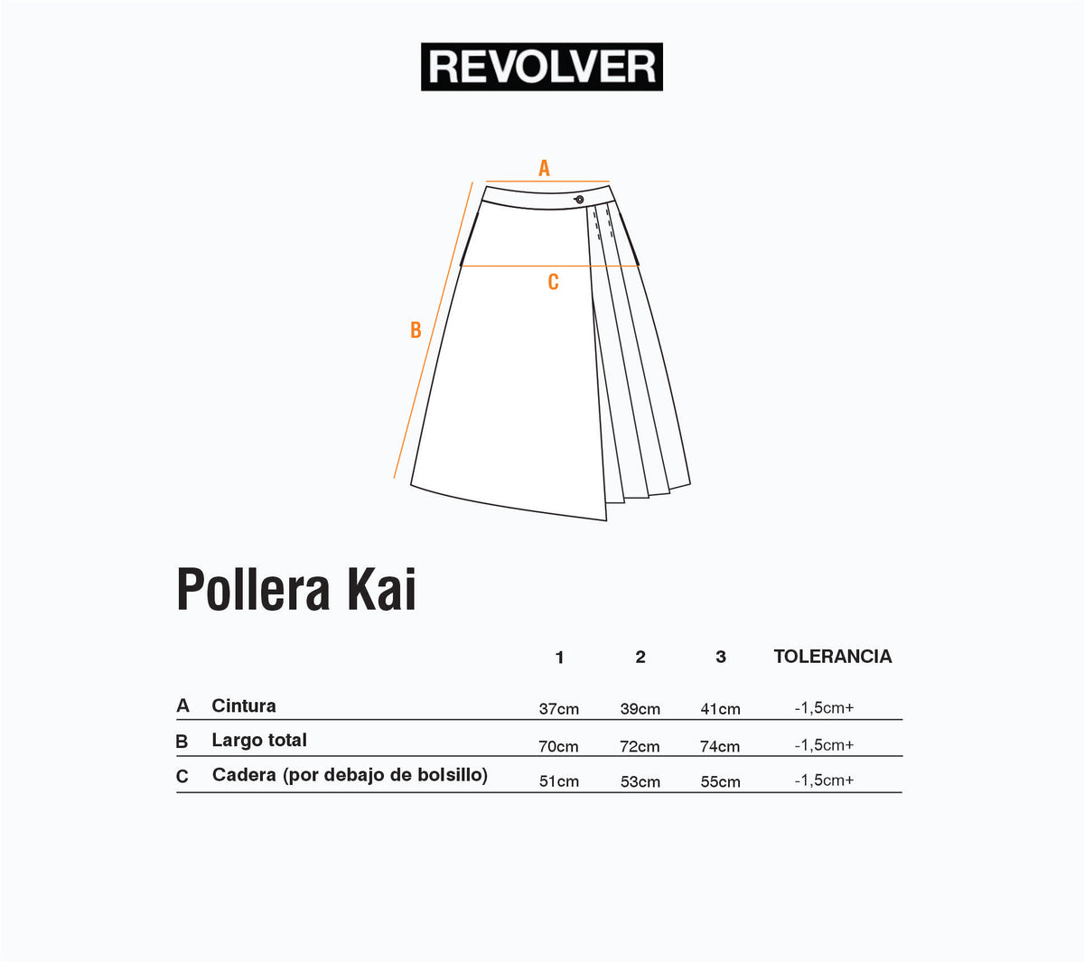 Guía de Talles - Pollera Kai Gris