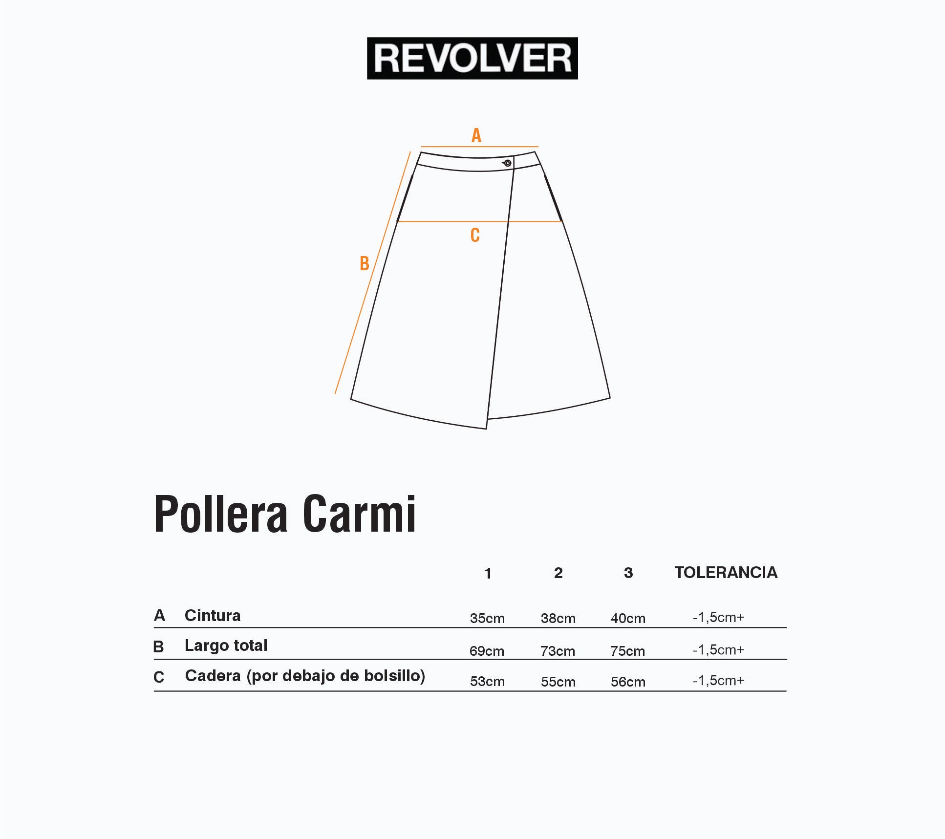 Guía de Talles - Pollera Sargo Carmy Cuadros