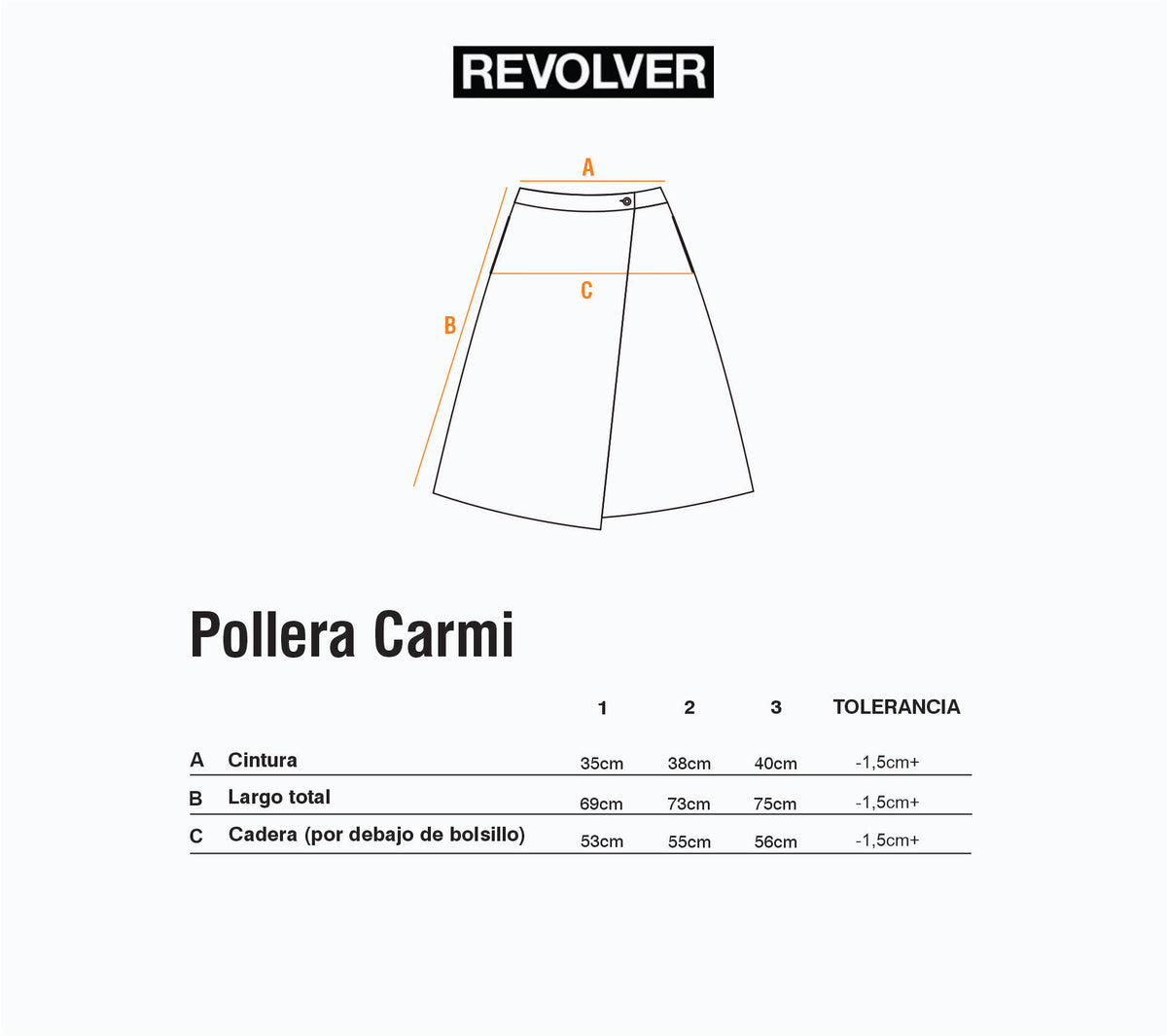 Guía de Talles - Pollera Sargo Carmy Cuadros