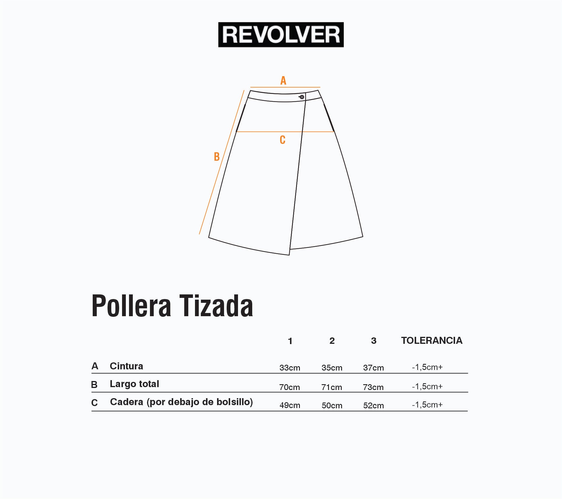 Guía de Talles - Pollera Tizada Rayas
