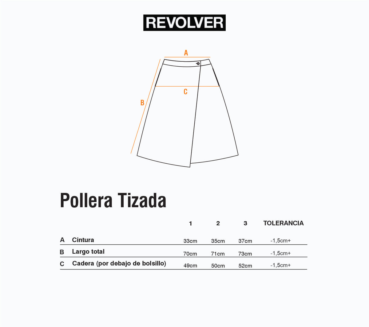 Guía de Talles - Pollera Tizada Rayas