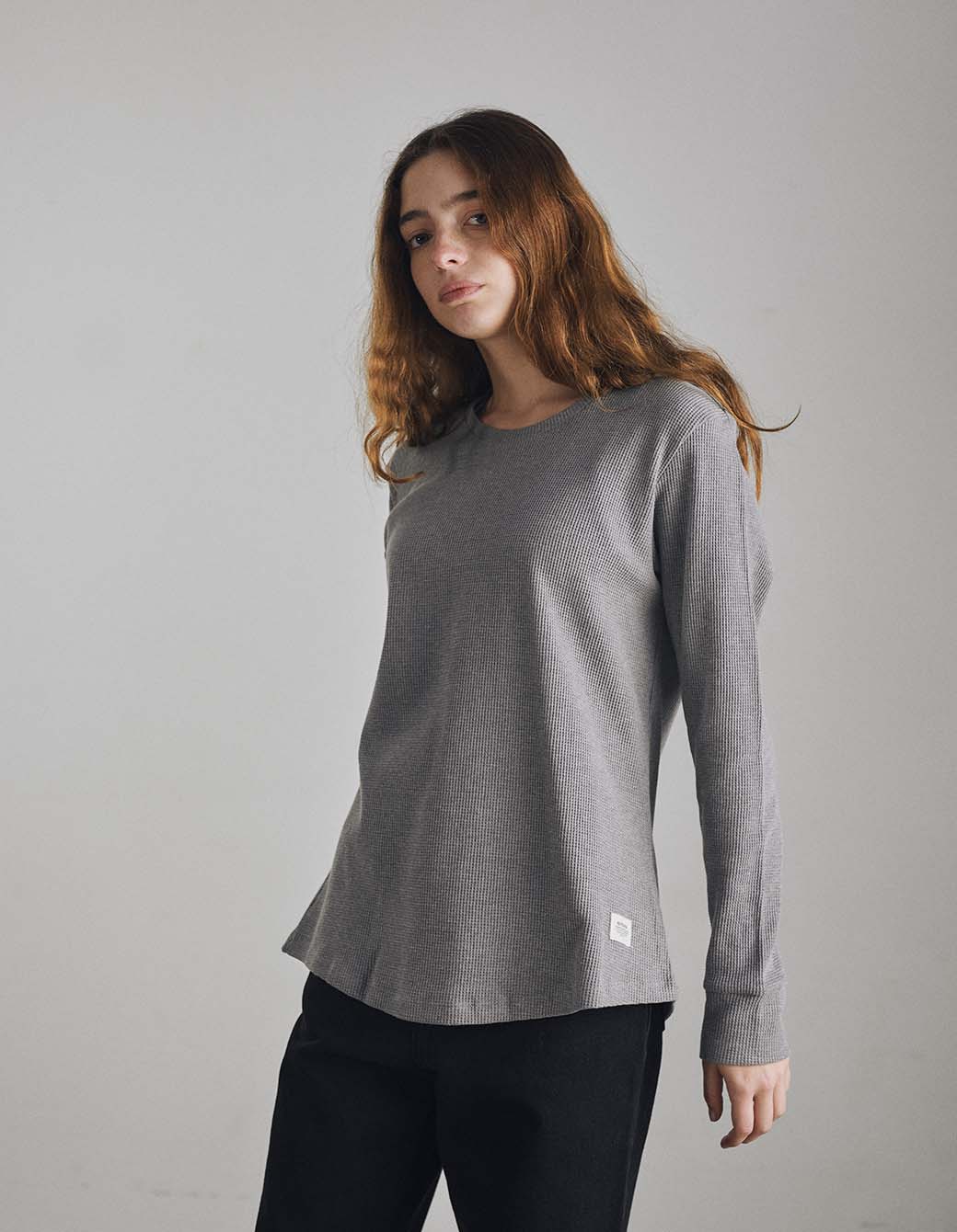 Buzo Pull Waffle Gris Melange