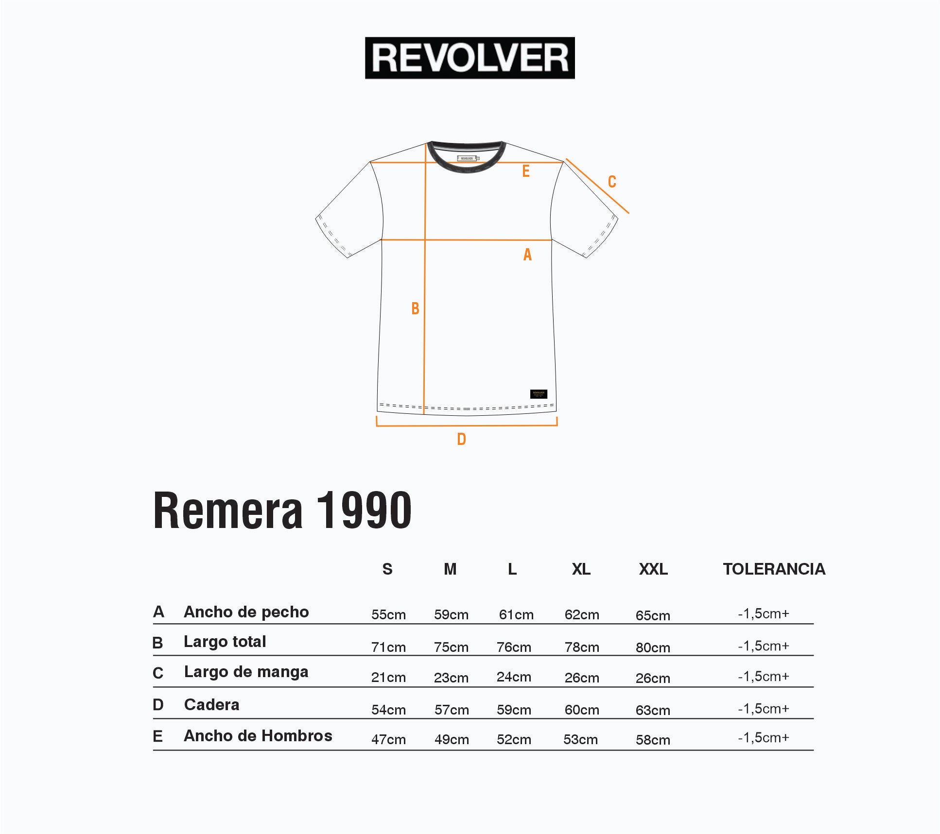 Guía de Talles - Remera 1990 Negro