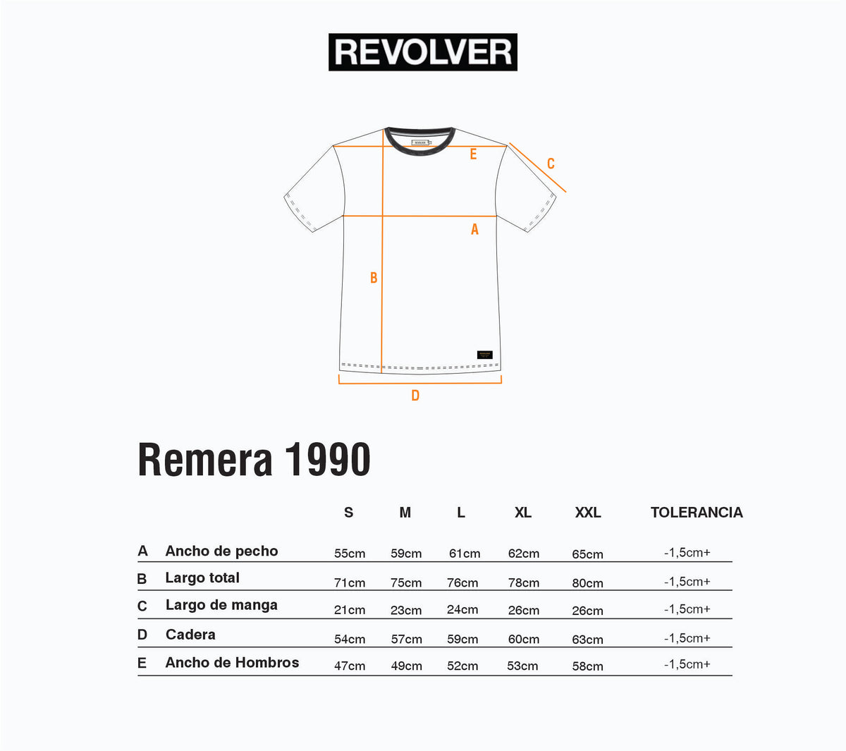 Guía de Talles - Remera 1990 Blanco