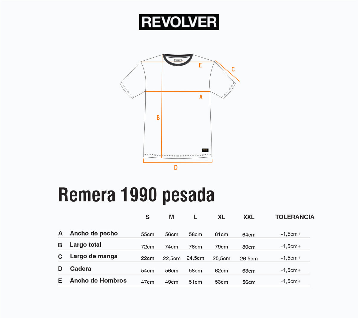 Guía de Talles - Remera 1990 Pesada Negro