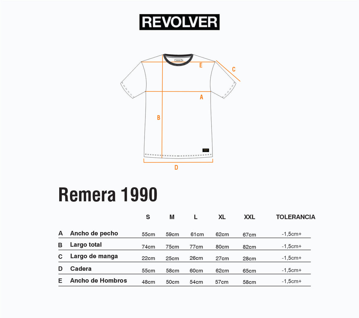 Guía de Talles - Remera 1990 Gris Melange