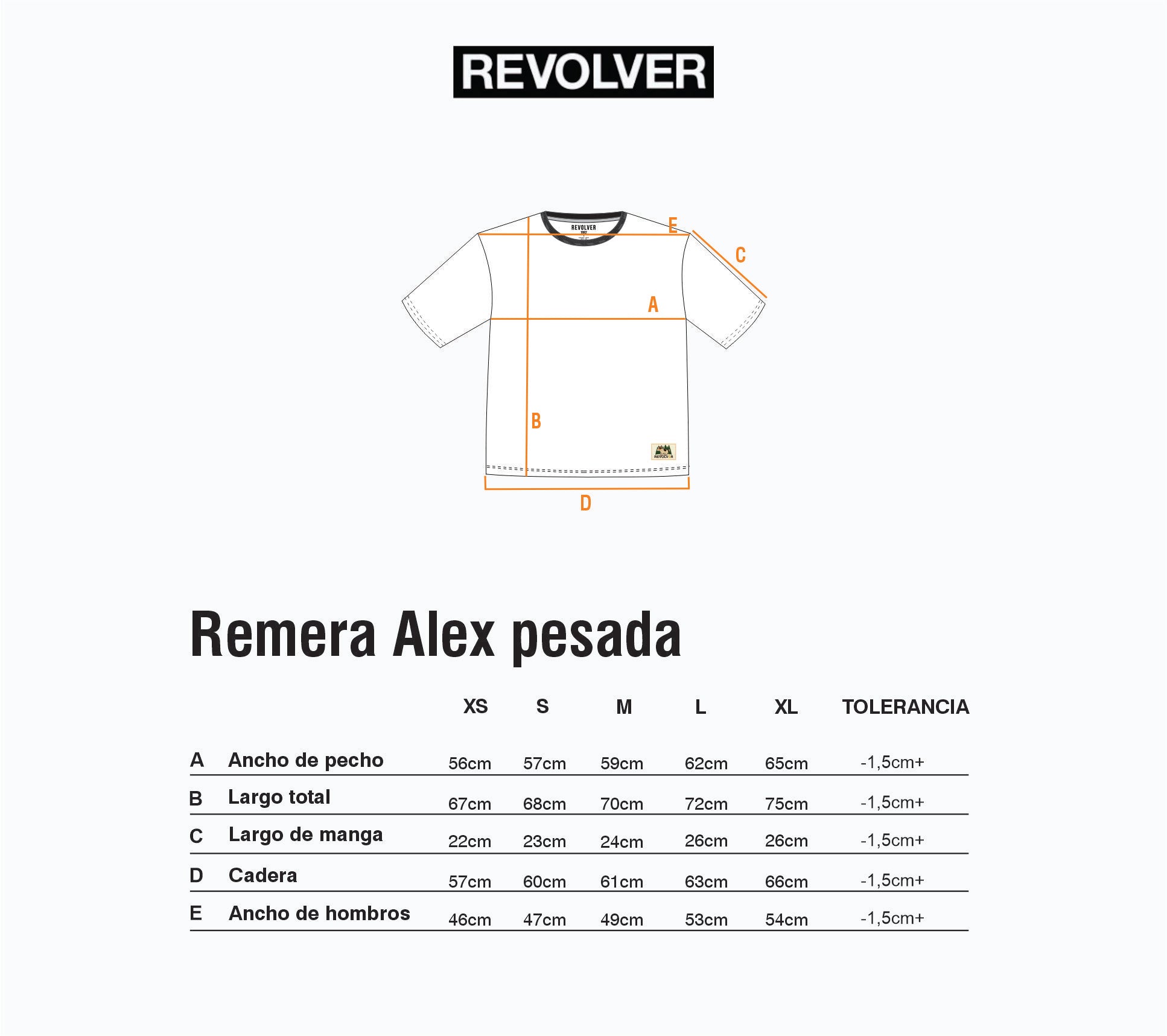 Guía de Talles - Remera Alex Pesada Verde