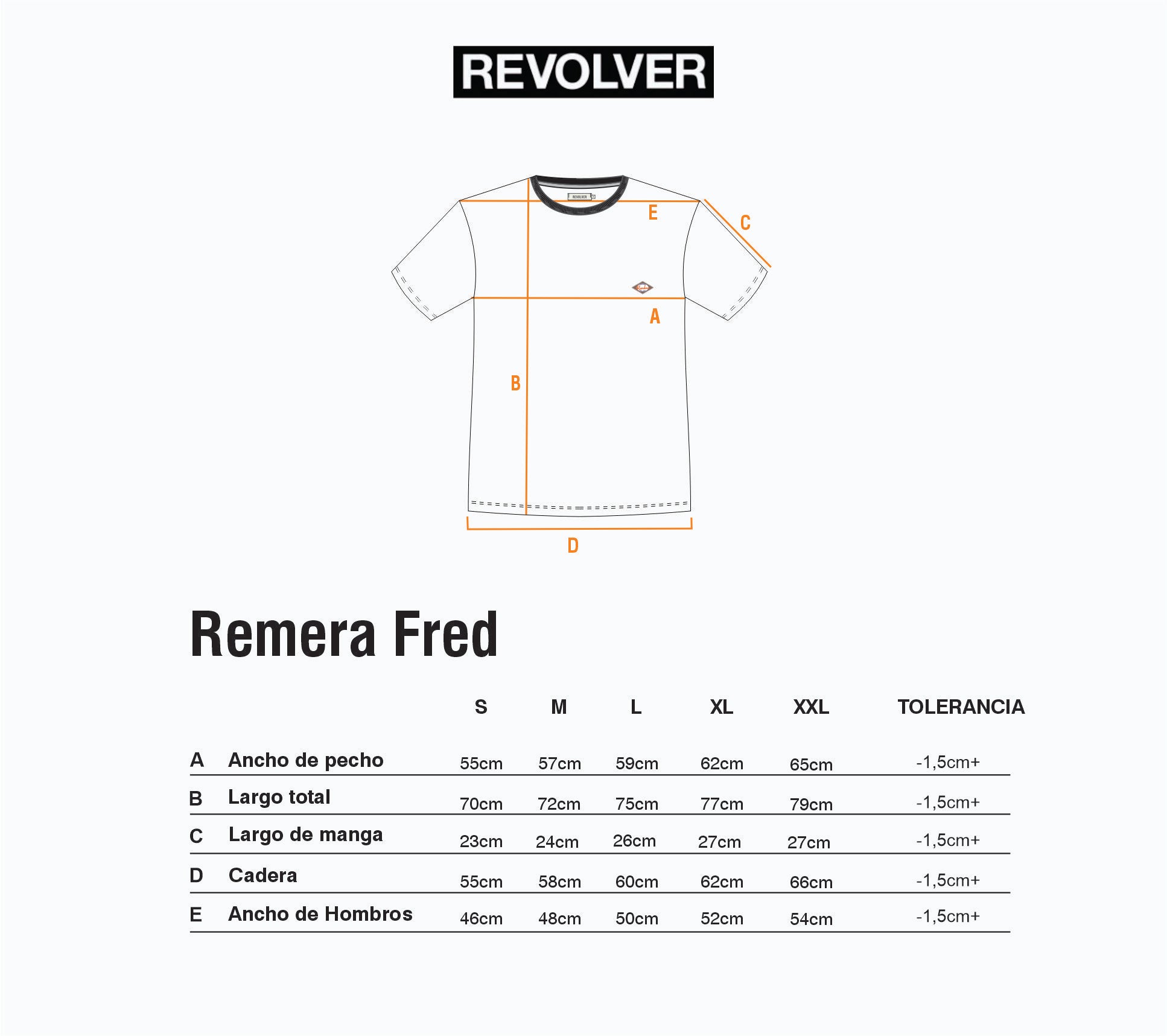 Guía de Talles - Remera Fred Rayas