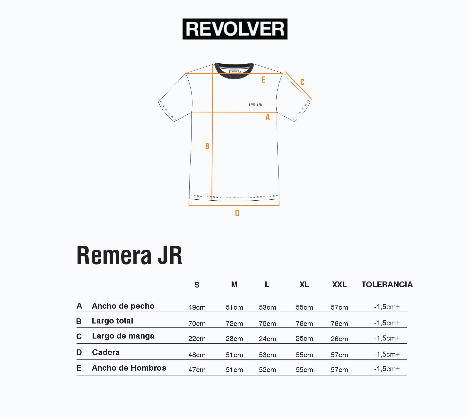 Guía de Talles - Remera Jr Azul