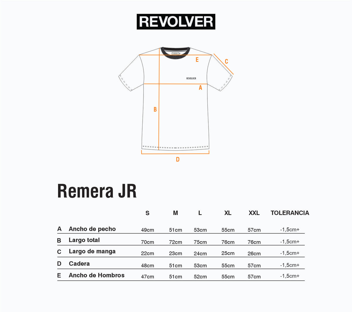 Guía de Talles - Remera Jr Blanco