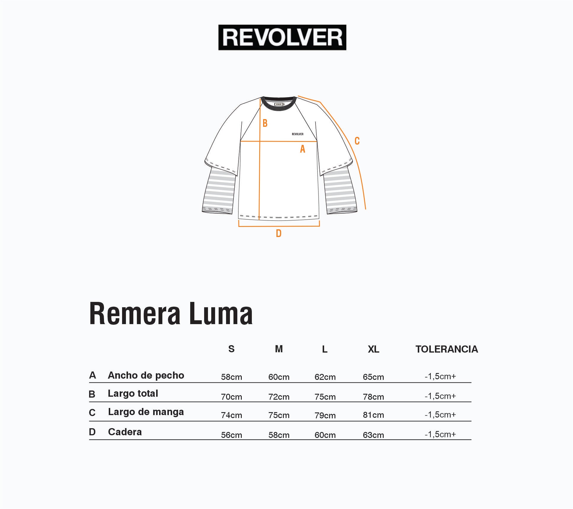 Guía de Talles - Remera Luma Marrón