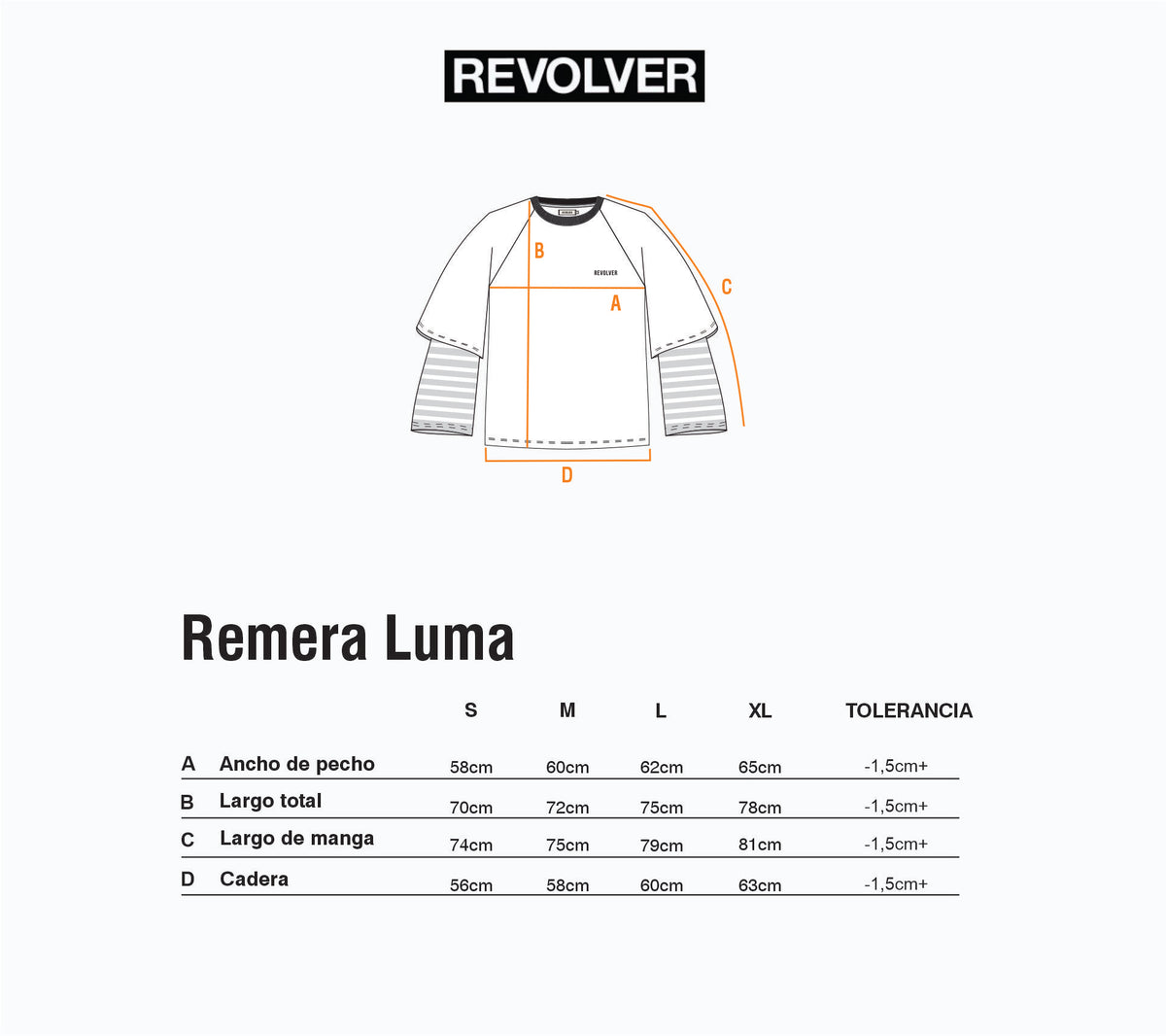 Guía de Talles - Remera Luma Marrón